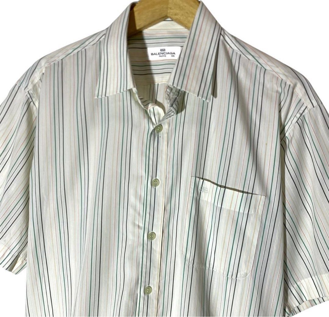 Balenciaga Vintage Balenciaga Striped Shirt Size US M / EU 48-50 / 2 - 2 Thumbnail