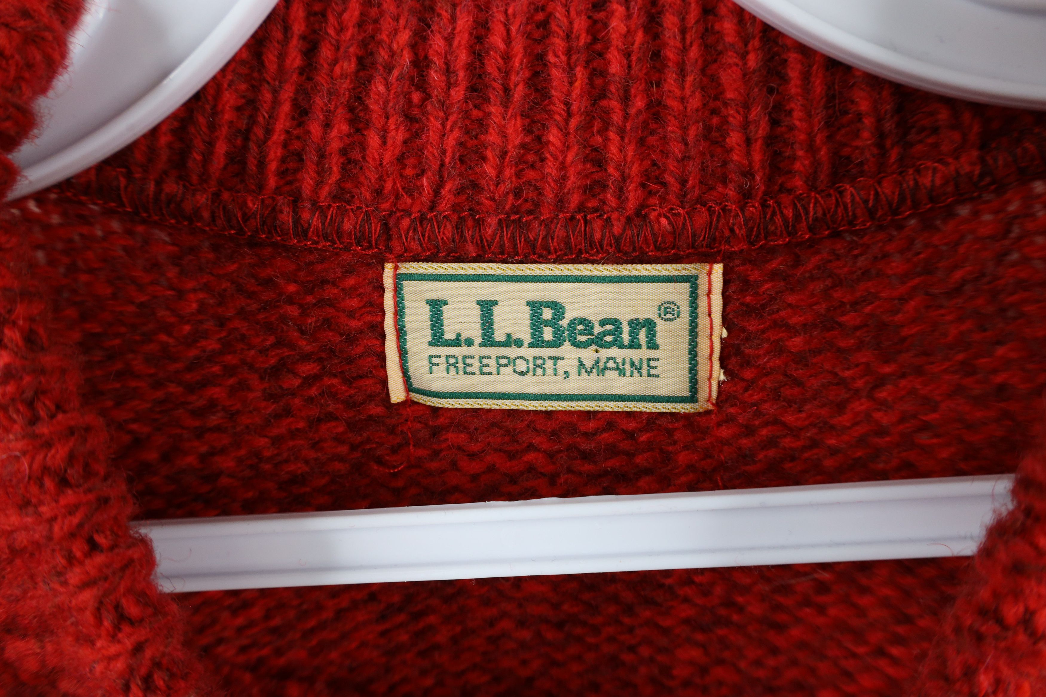 L.L. Bean × Vintage Vintage 70s LL Bean Knit Crewneck Sweater Heather Red USA Size US XL / EU 56 / 4 - 4 Thumbnail