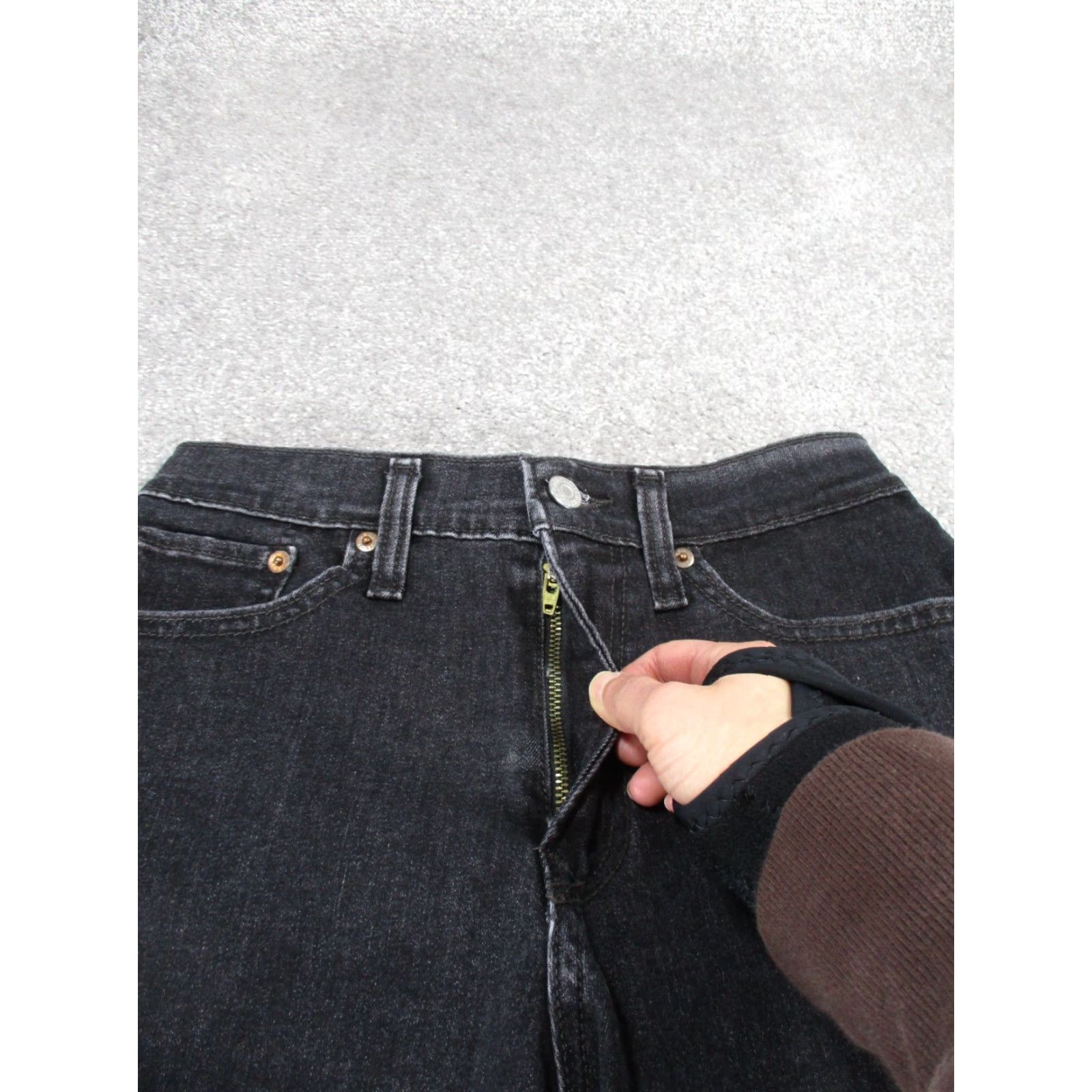 Levi's VINTAGE Levis Shorts Womens 27 Faded Black Denim Cut Offs 90s Festival Womens Size 27" / US 4 / IT 40 - 2 Thumbnail