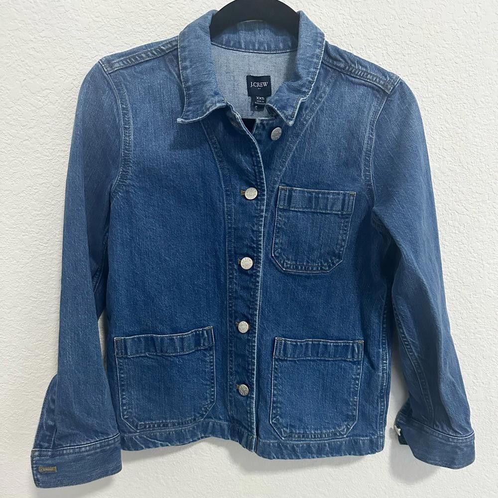 J.Crew J. Crew Denim Oversize Chore Jean Utility Pockets Jacket XXS Size XXS / US 00 / IT 34 - 4 Thumbnail