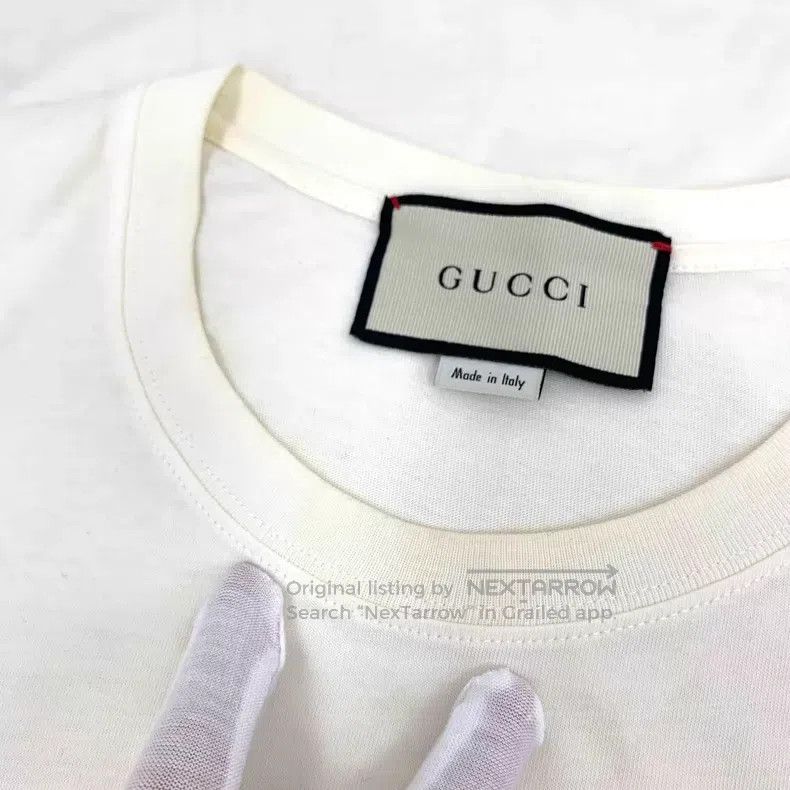 Gucci Gucci Beige cat embroidered cotton short-sleeved T-shirt Size XXS / US 00 / IT 34 - 7 Thumbnail