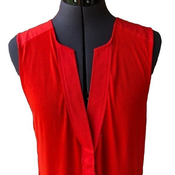 Banana Republic Banana Republic Women's Orange Sleeveless V-Neck Top M Size M / US 6-8 / IT 42-44 - 2 Thumbnail