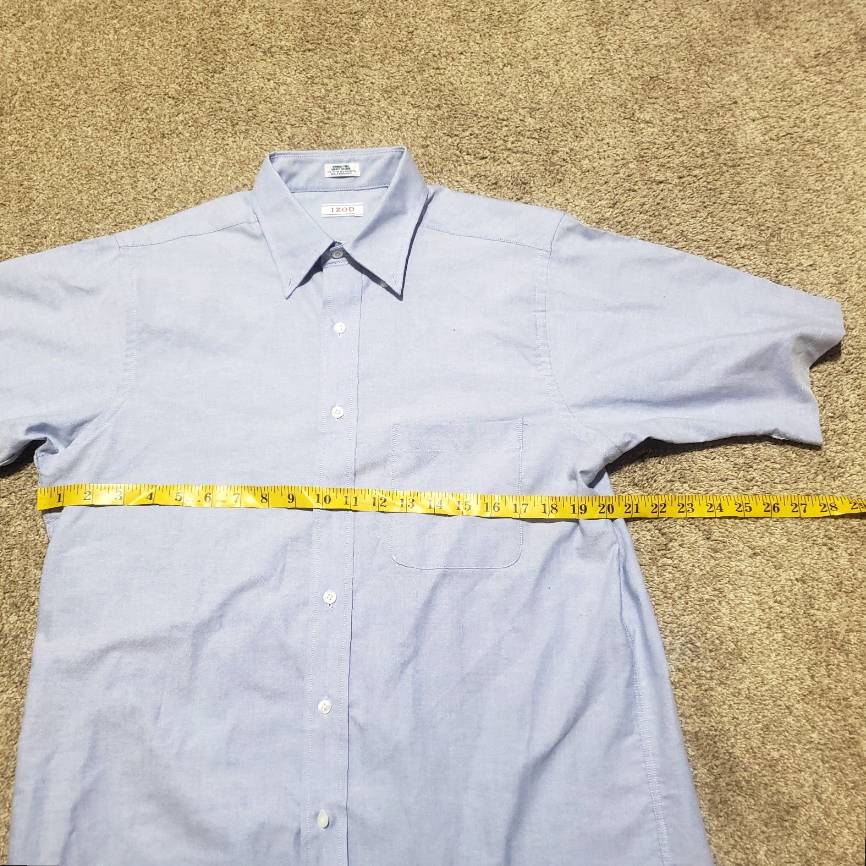 Izod VINTAGE IZOD Men's Dress Shirt Long Sleeve Button-Up Cotton Blue Classic 15.5 Size US M / EU 48-50 / 2 - 4 Thumbnail