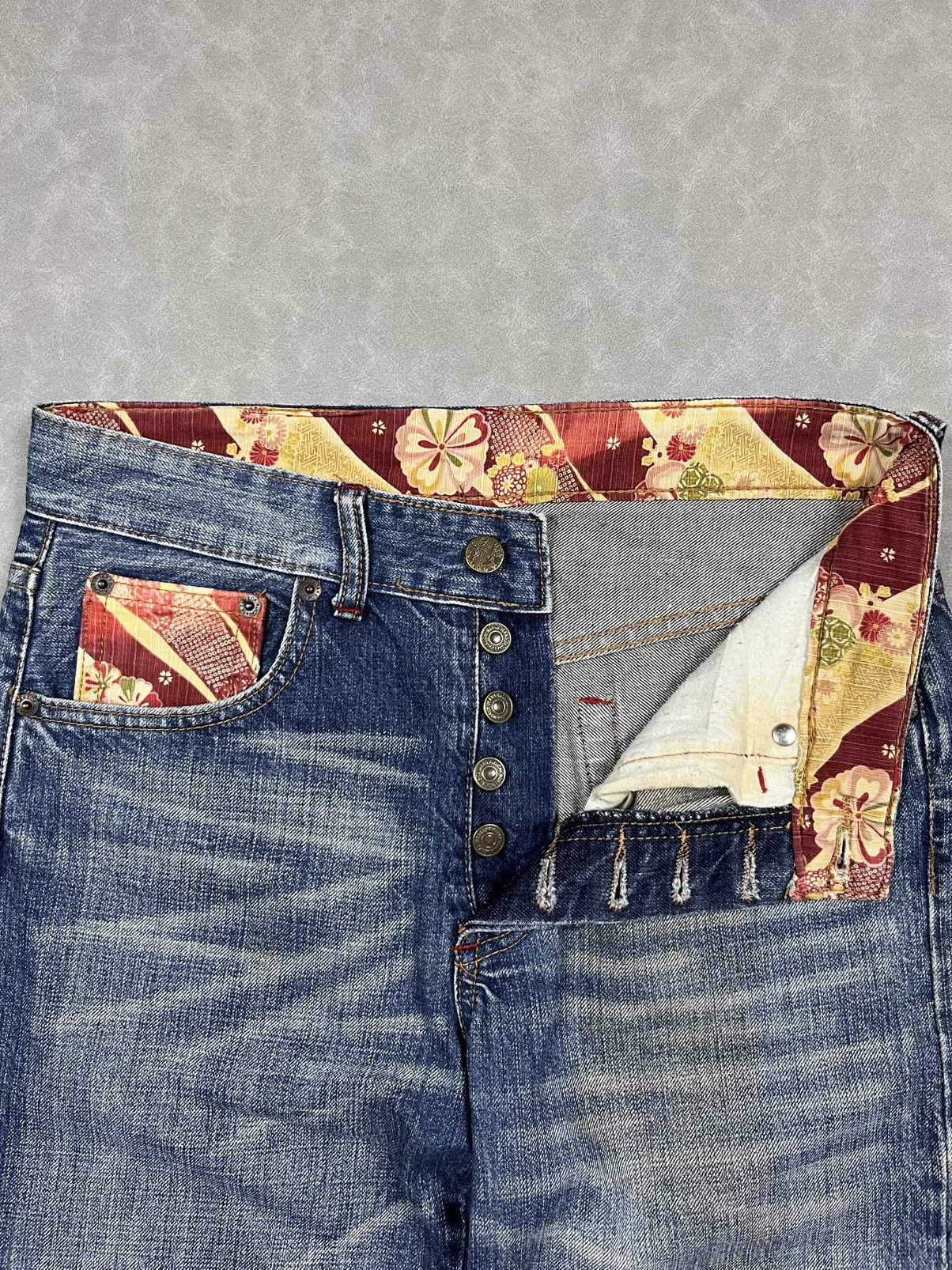 Takeo Kikuchi 90s Takeo Kikuchi floral denim pants Size US 31 - 9 Thumbnail