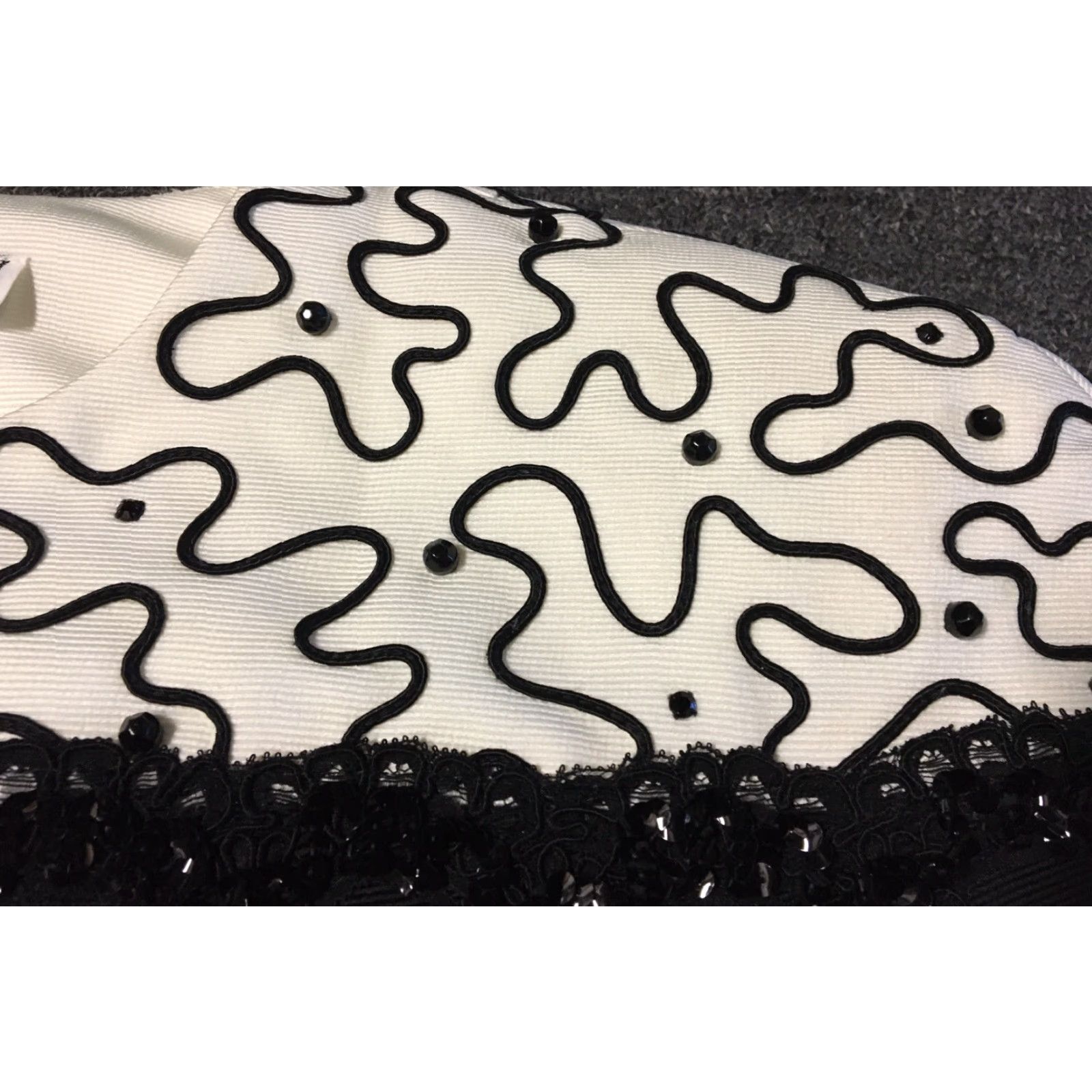 Vintage VINTAGE AJ Bari Sequin Beaded Embellished Jacket 14 Black Women USA 70s 80s Geometric Snap Closure Dressy Elegant Size XL / US 12-14 / IT 48-50 - 2 Thumbnail