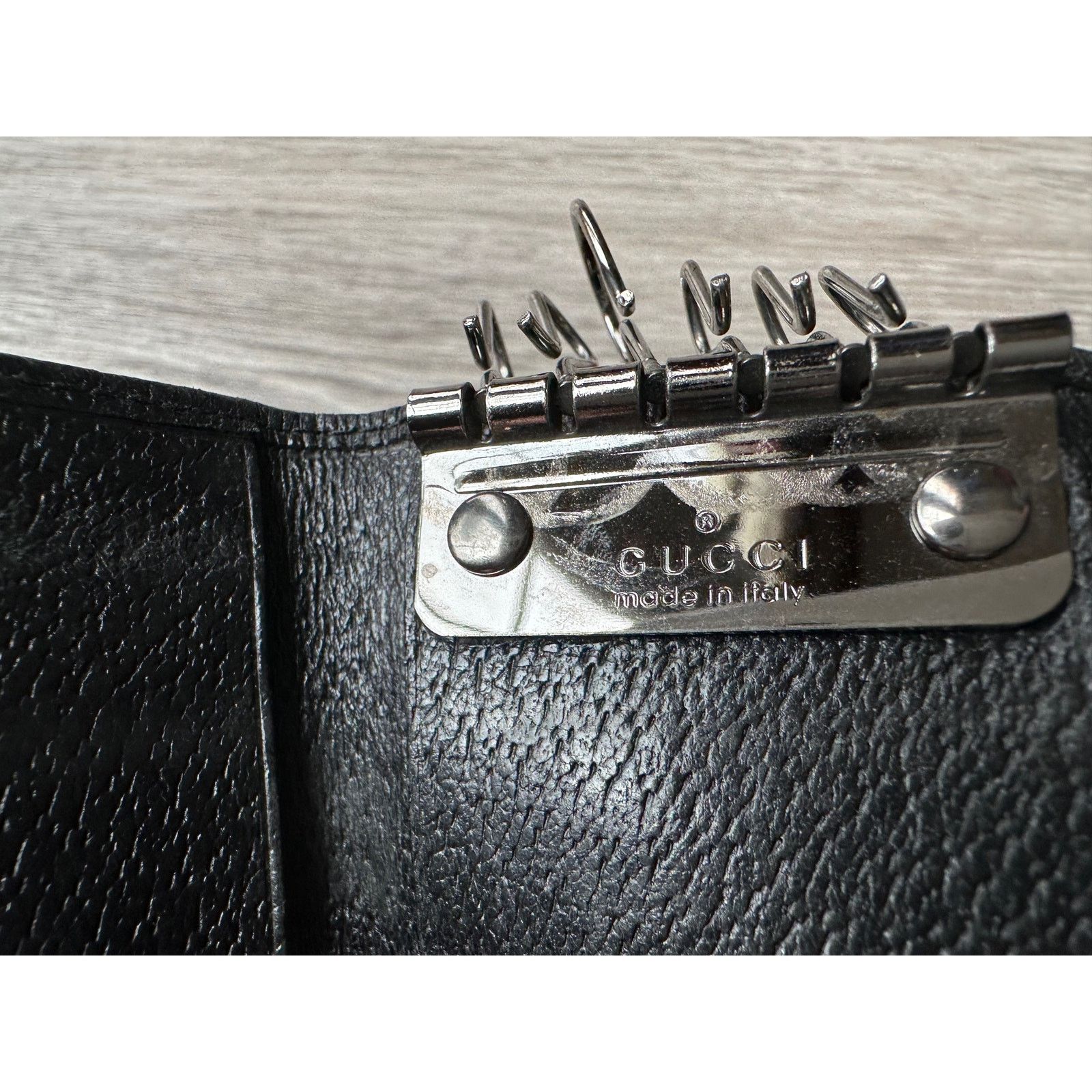 Gucci Gucci Black GG Canvas & Leather Trifold Key Holder - 6 Keys Size ONE SIZE - 7 Thumbnail