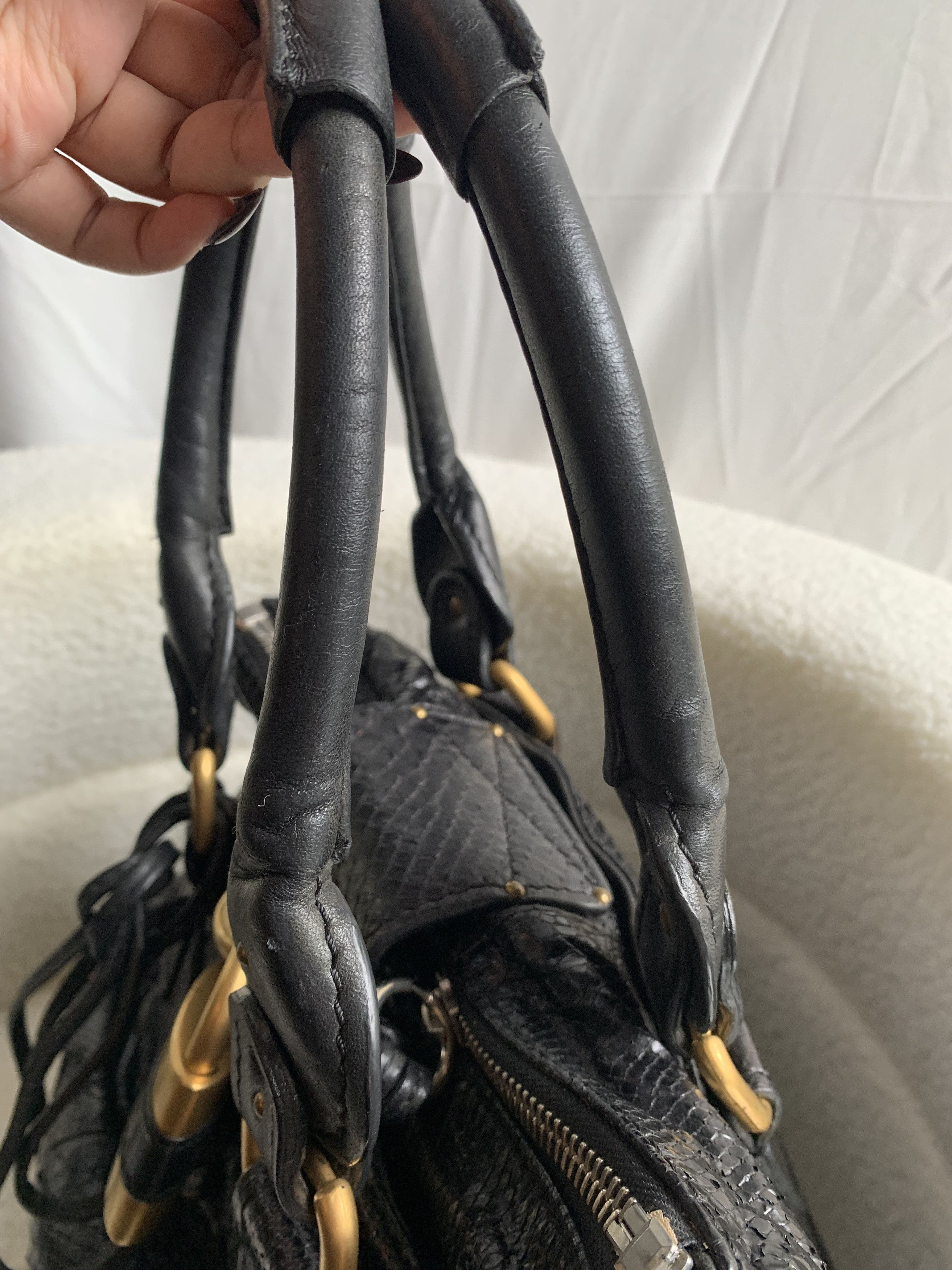 Chloe Authentic Chloe Python Paddington Leather handbag Size ONE SIZE - 4 Thumbnail