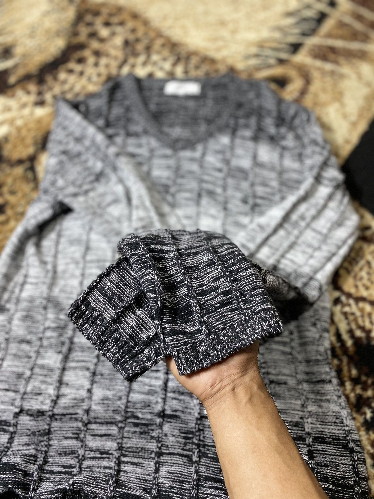 Beauty Beast × Japanese Brand Knitwear japanese-Stripe Cubic Sugar nunbernine style Size US XL / EU 56 / 4 - 3 Thumbnail