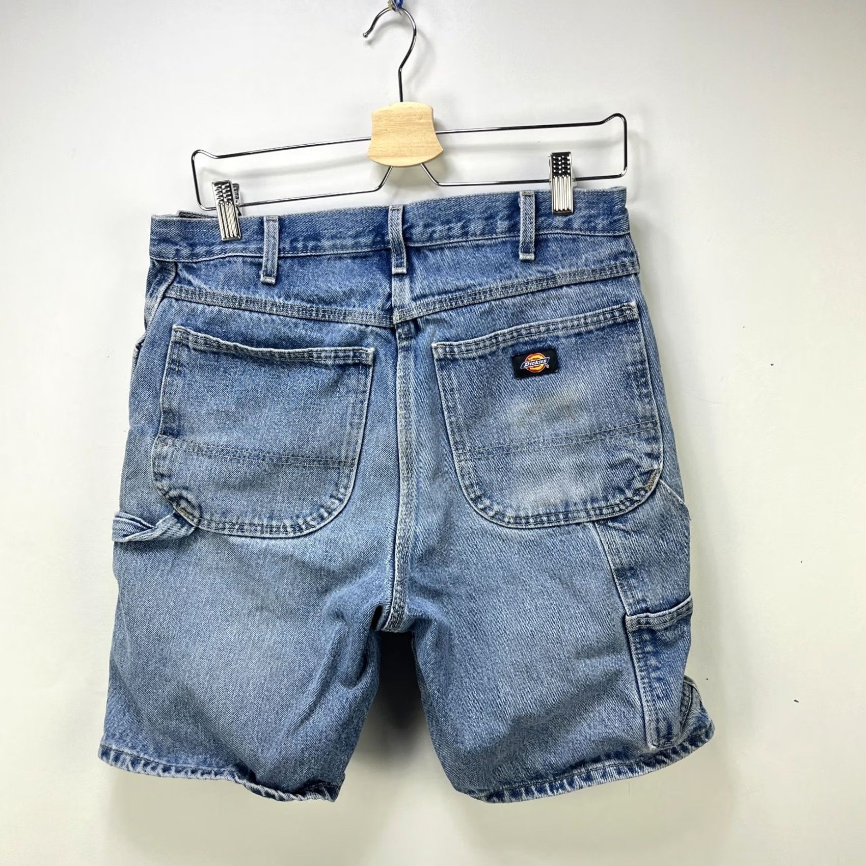 Dickies VINTAGE Dickies Jeans Shorts 32 Carpenter Jorts Denim 5-Pocket Blue Camouflage 90s Mens Shorts Women? Size US 32 / EU 48 - 2 Thumbnail