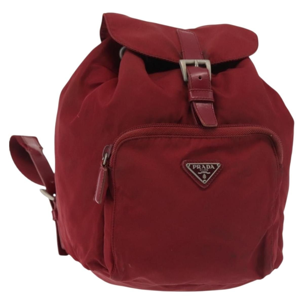 Prada Prada Front Pocket Buckle Backpack Re-Nylon and Shearling Size ONE SIZE - 1 Thumbnail