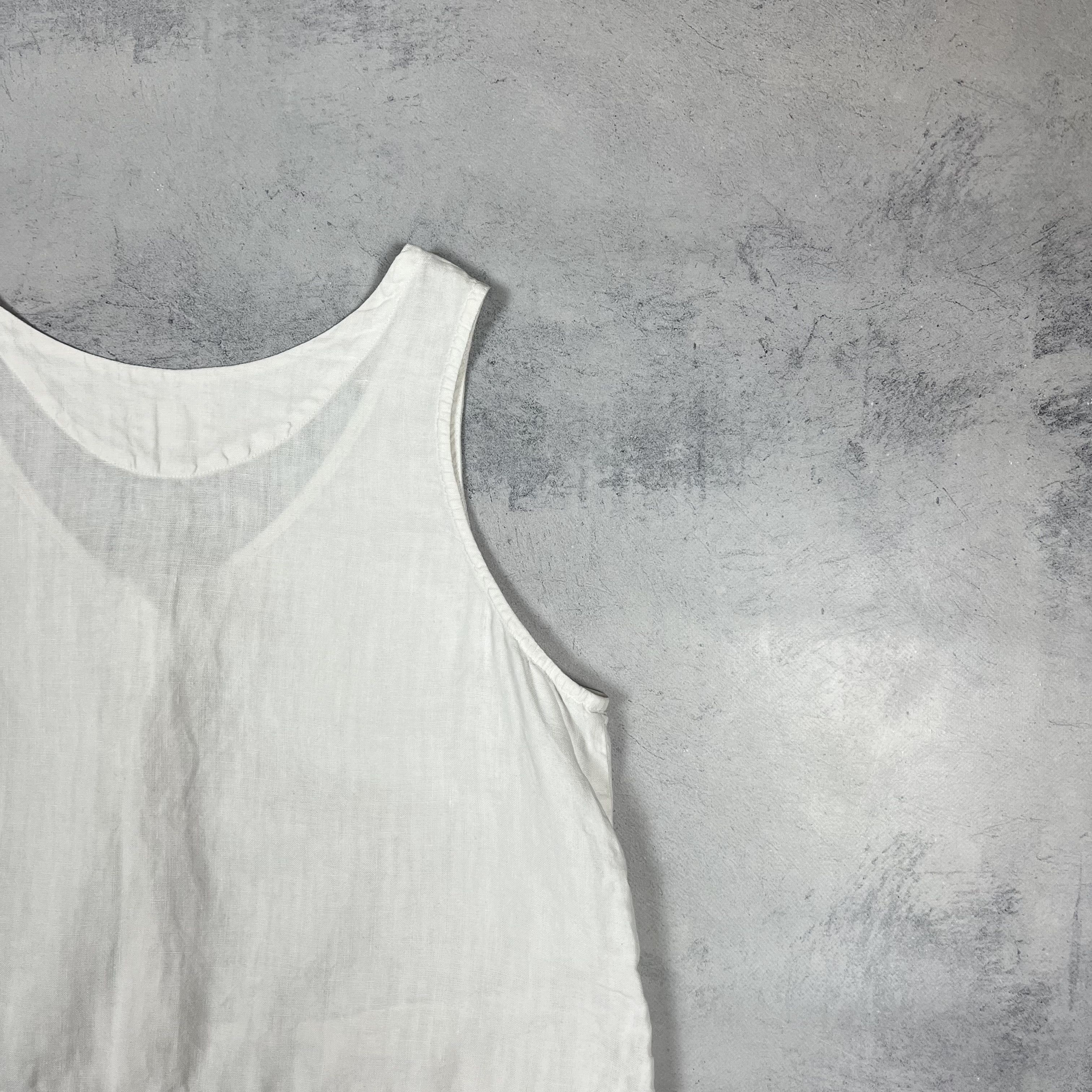 OSKA Ladies OSKA Avant-Garde Linen Sleeveless Cropped Top Gilet Size L / US 10 / IT 46 - 14 Thumbnail