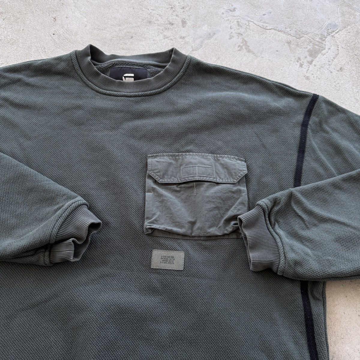 G-Star G Star Raw Heavyweight Military Style Baggy Sweatshirt Y2K Size US XL / EU 56 / 4 - 4 Thumbnail