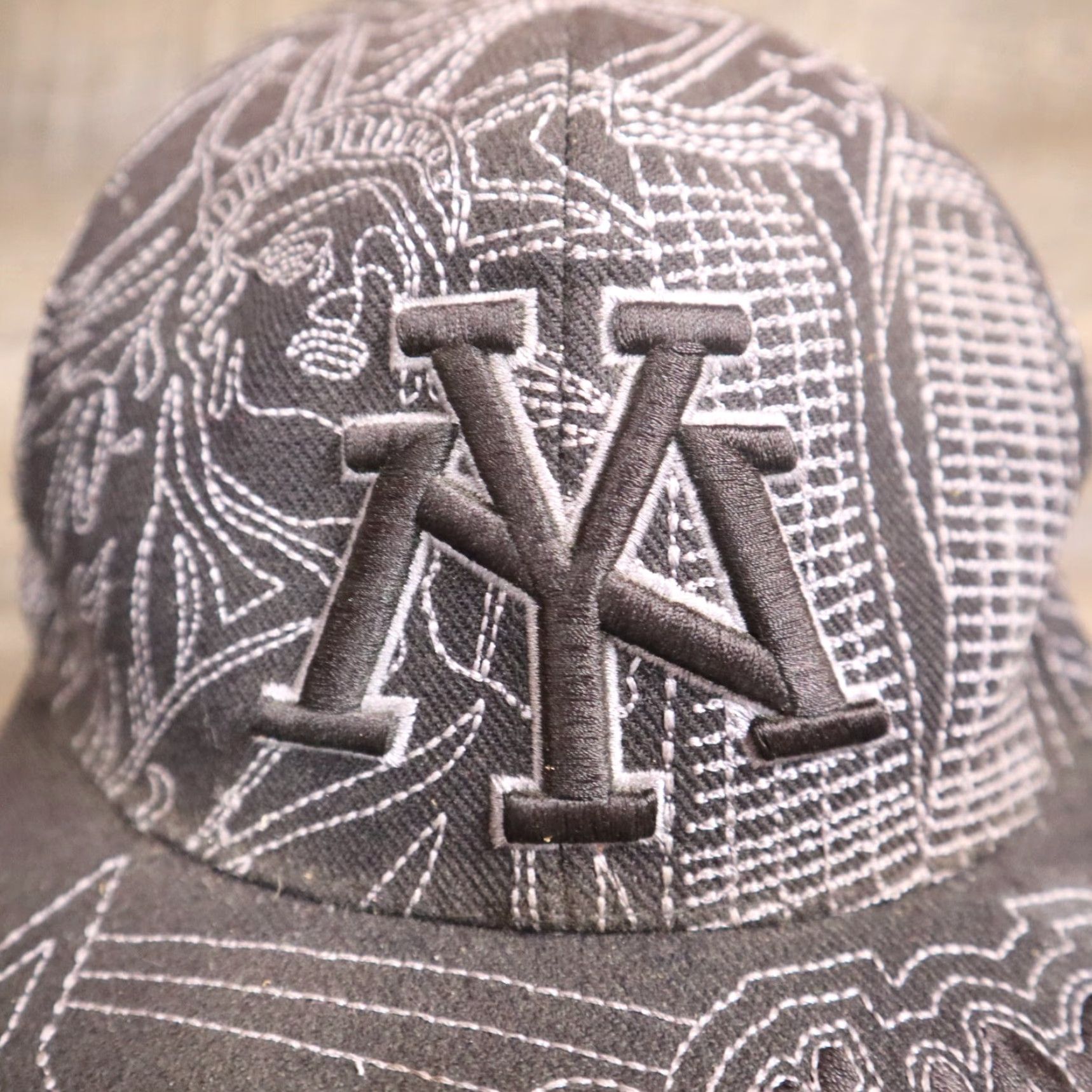 Vintage New York NY All Over Print Ball Cap Hat Embroidered Black Adult Adjustable -> N/A Size ONE SIZE - 3 Thumbnail