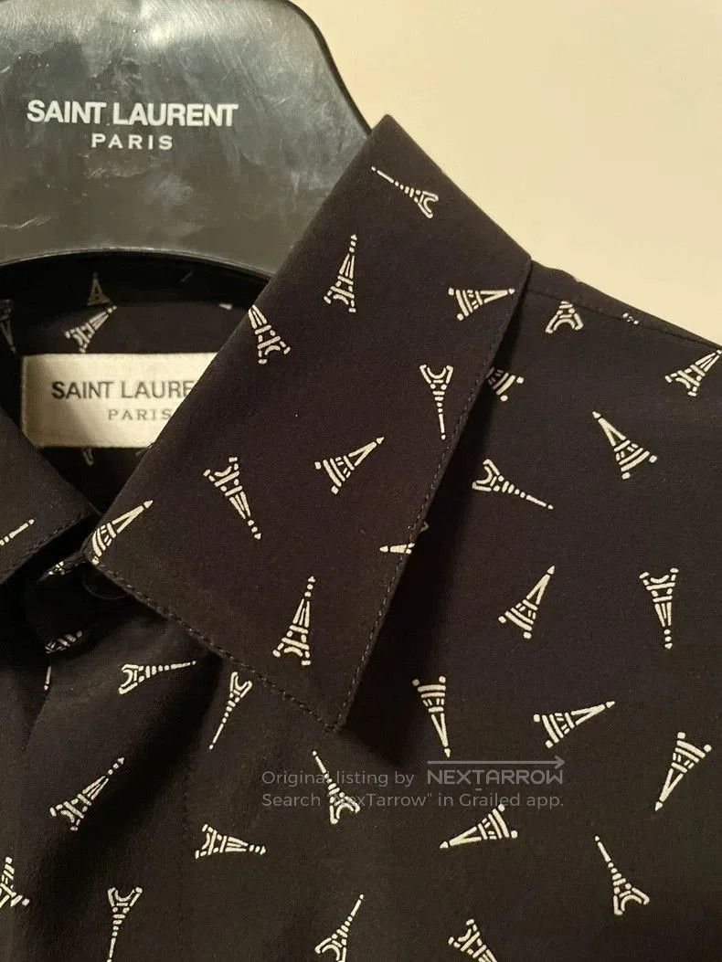 Saint Laurent Paris Saint Laurent Silk Eiffel Tower Shirt. Size US XXS / EU 40 - 3 Thumbnail