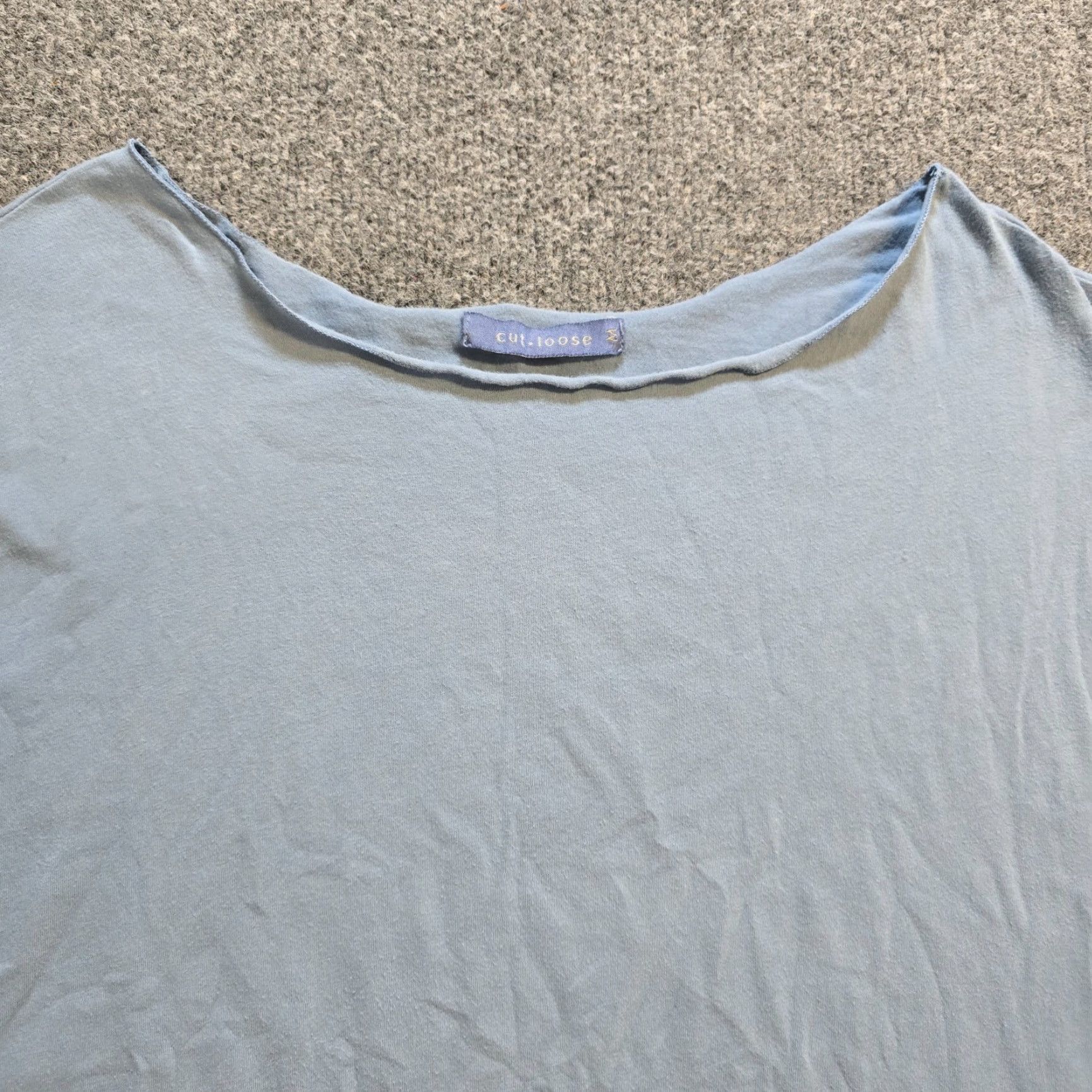 Vintage Cutloose Top Womens Tunic Short Sleeve Blue Size M Jersey Cotton Blend Stretch Casual Shirt Womens Size M / US 6-8 / IT 42-44 - 2 Thumbnail