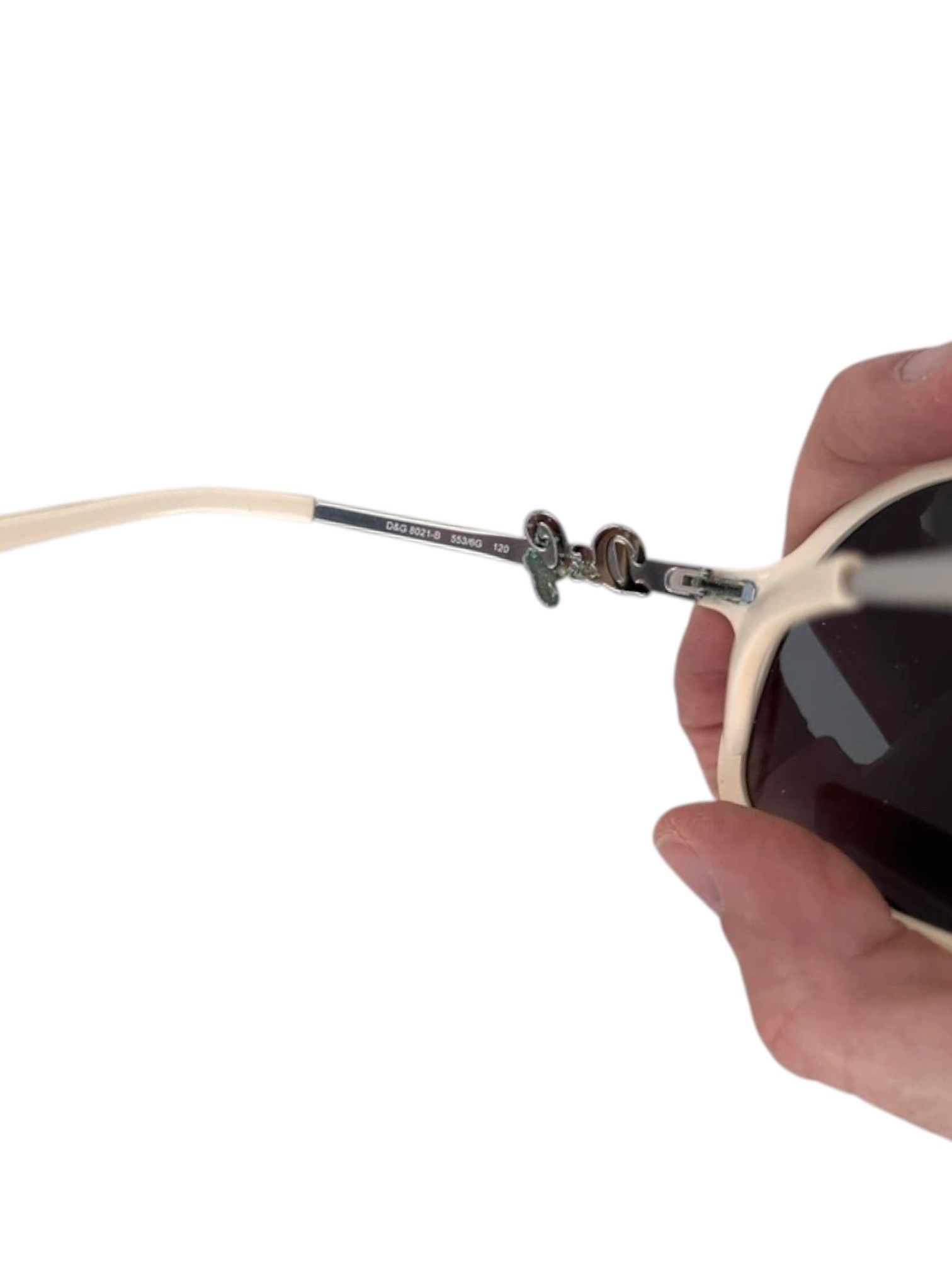 Dolce & Gabbana D&G 8021 Shield Wrap Sunglasses in Ivory, c. 2000s Size ONE SIZE - 5 Thumbnail