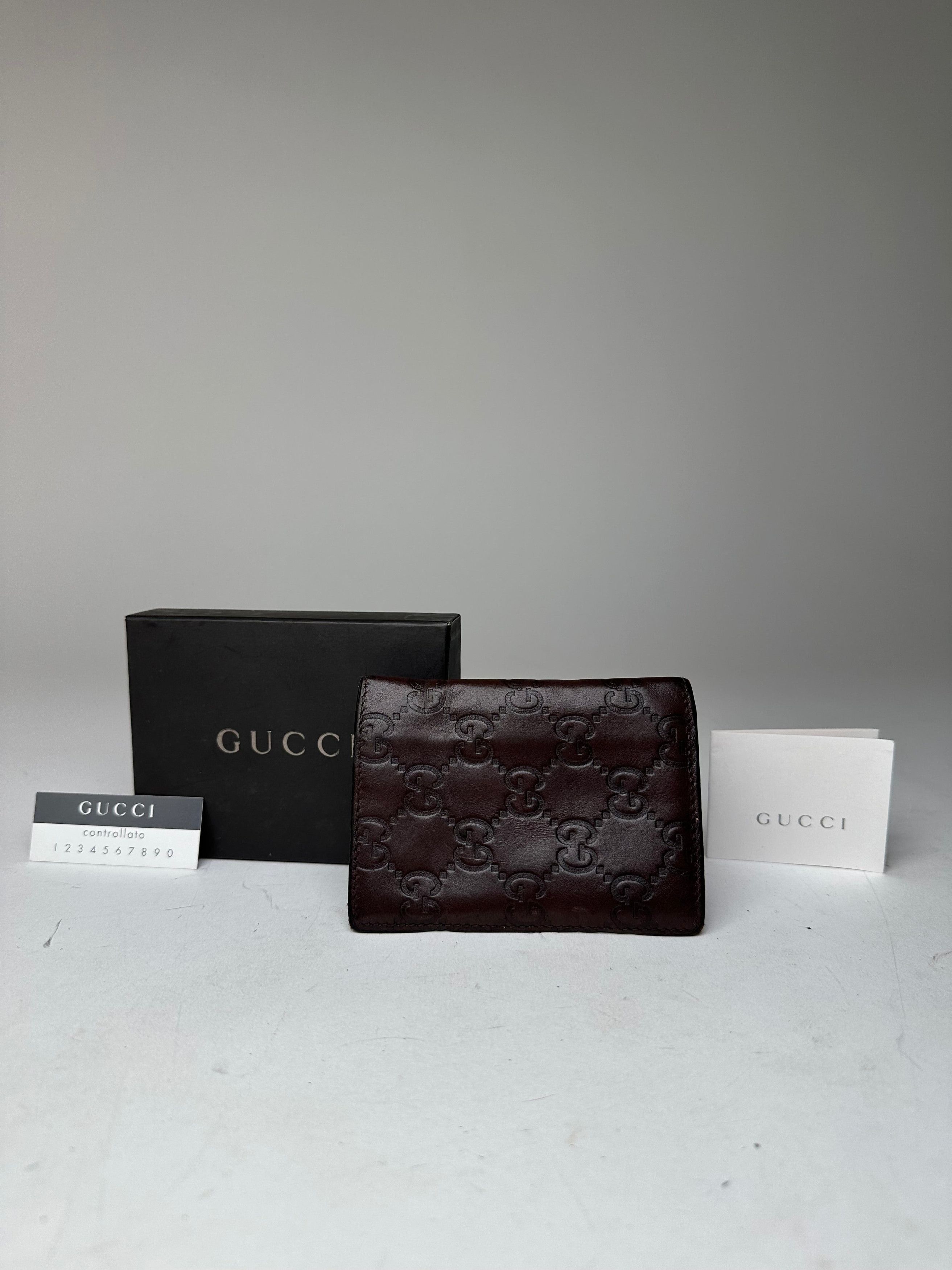 Gucci Vintage Monogram Leather Card Holder Brown Size ONE SIZE - 1 Thumbnail
