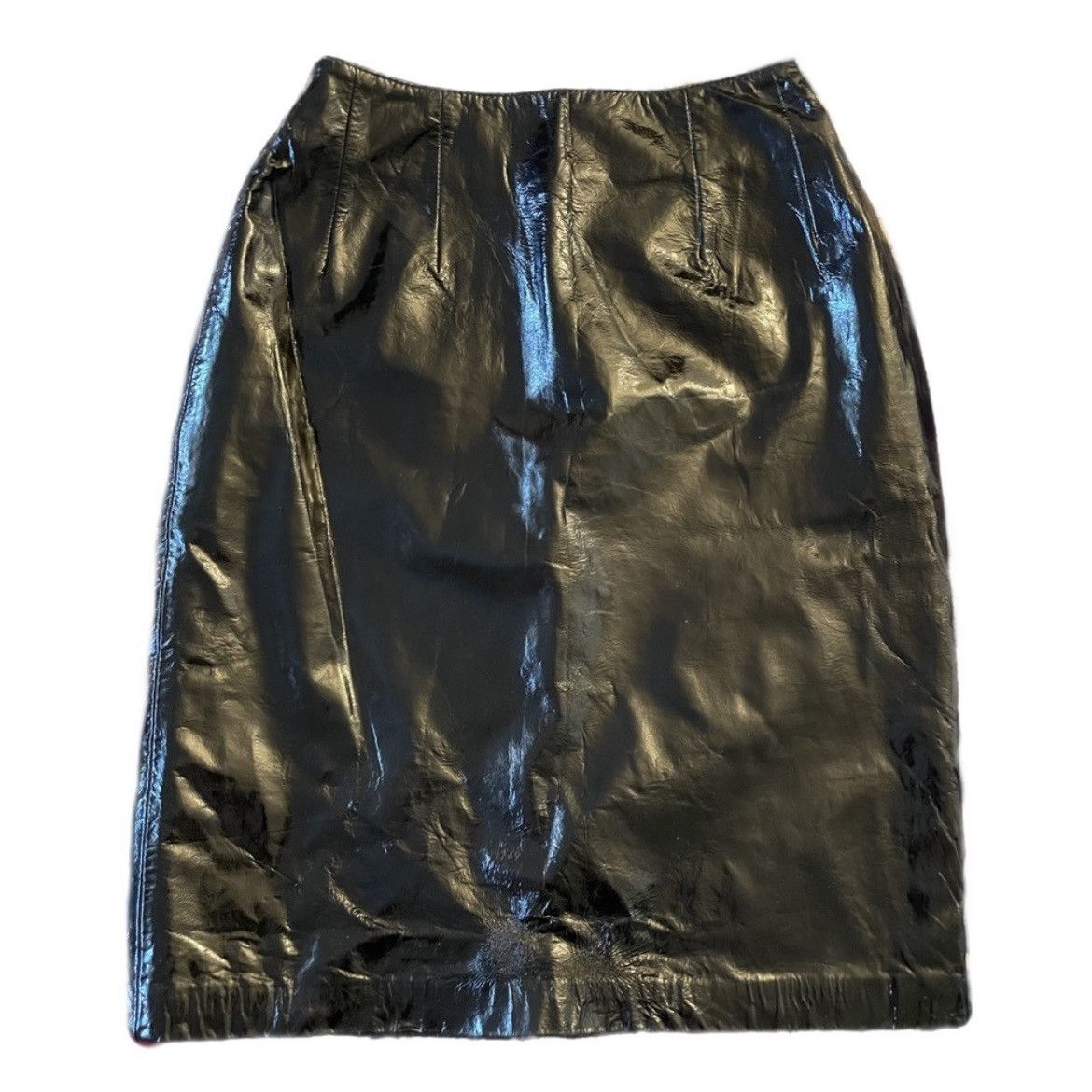 Vintage vintage patent leather pencil skirt by andrea jovine, sz 2-4 Size 26" / US 2 / IT 38 - 1 Thumbnail