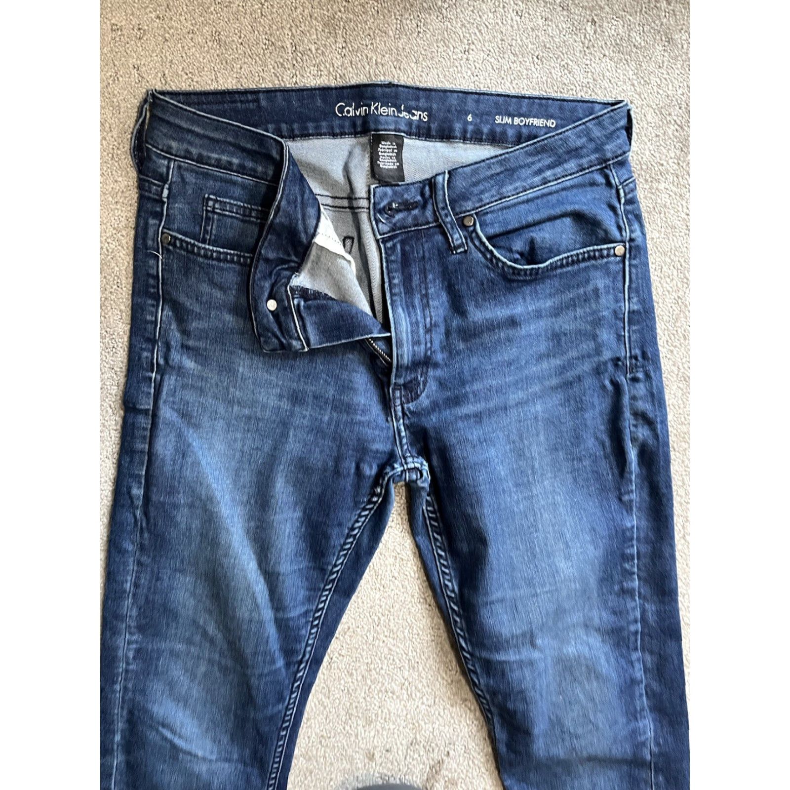 Calvin Klein Calvin Klein Jeans Slim Boyfriend Women's Regular Size 6 Medium Wash Blue Straight" Size 28" / US 6 / IT 42 - 4 Thumbnail