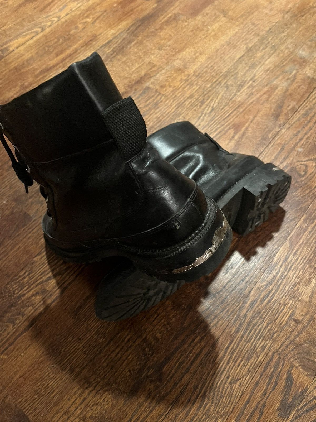 TOGA VIRILIS Toga Virilis Black Leather Lace-Up Boot Size US 13 / EU 46 - 3 Thumbnail