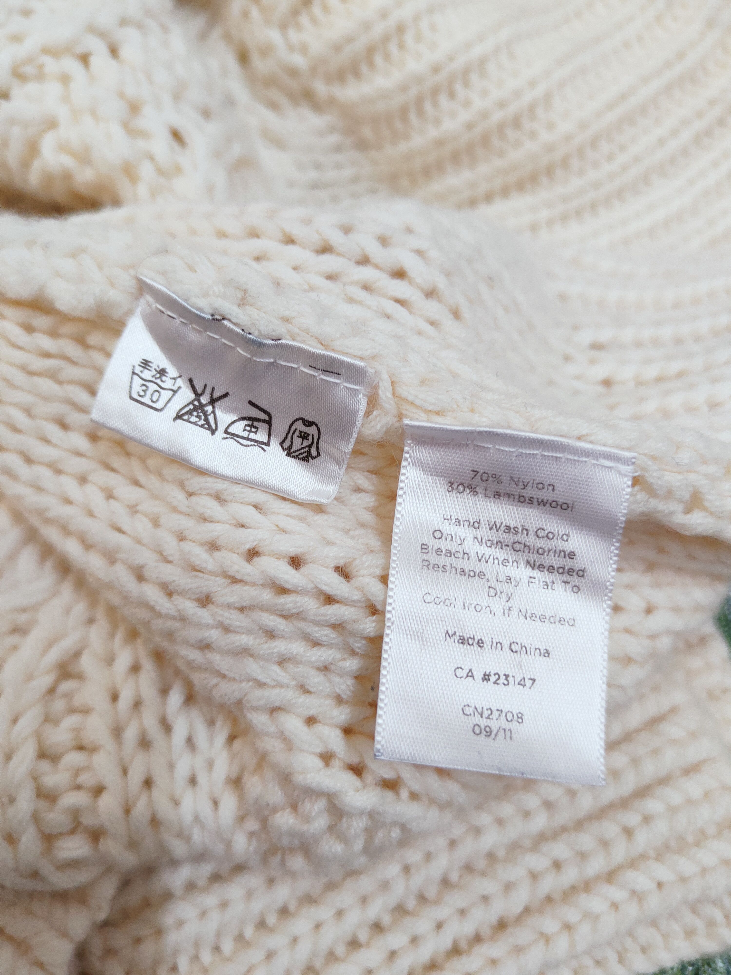 Aran Isles Knitwear × Japanese Brand × Talbots Talbots Cream aran isle cable Knitwear Sweatshirts #W1176 Size M / US 6-8 / IT 42-44 - 10 Thumbnail