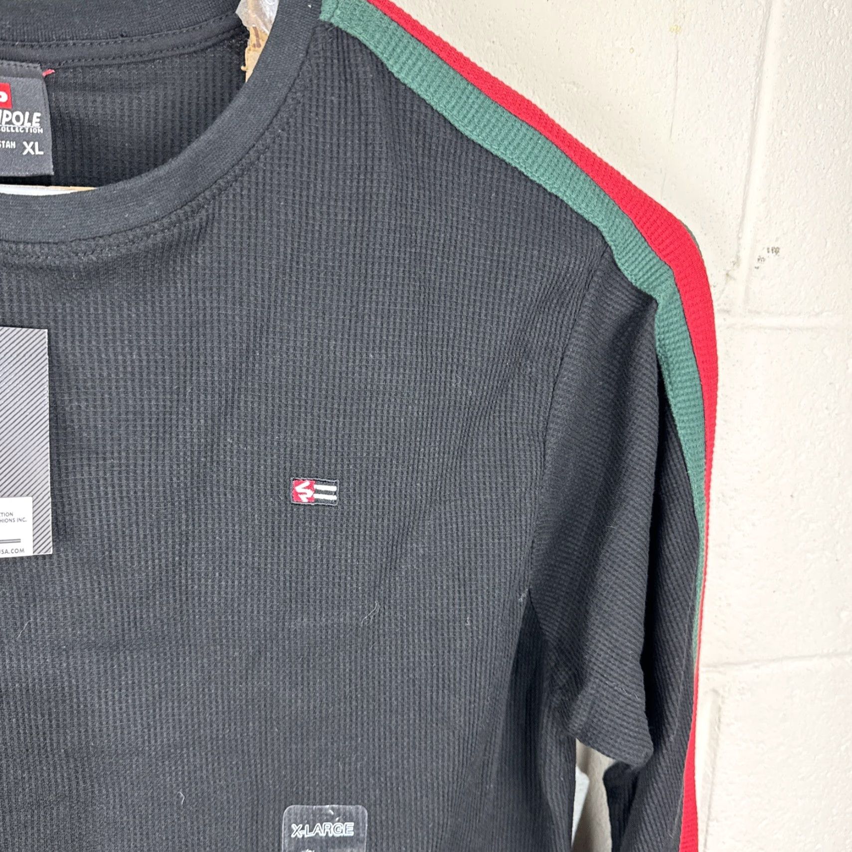 Southpole Southpole Men's Thermal Waffle Shirt XL Logo Embroidered Black Knit Cotton Blend Grunge 90s Hip Hop Streetwear Shirt Mens Size US XL / EU 56 / 4 - 7 Thumbnail