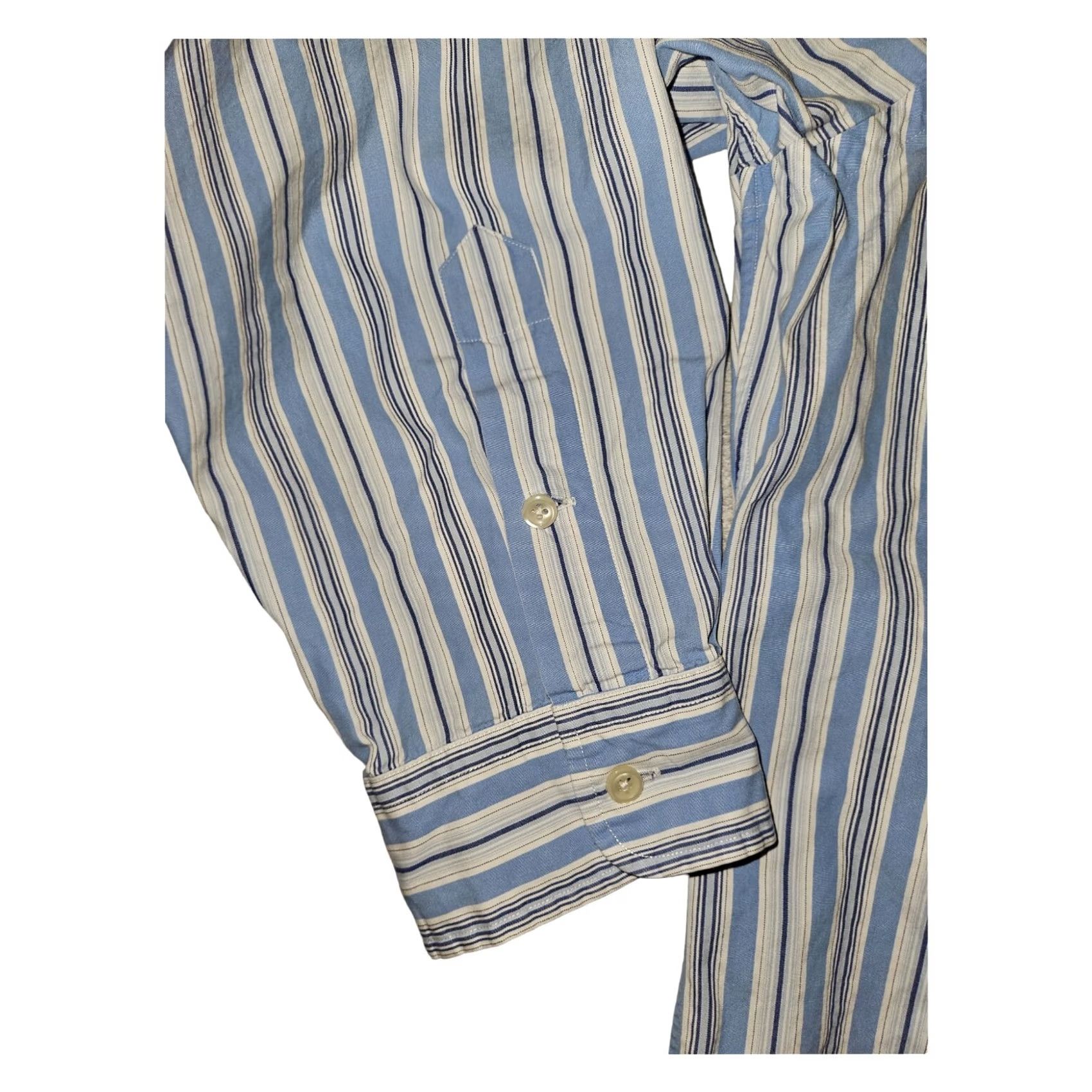 Polo Ralph Lauren VINTAGE Polo Ralph Lauren Sport Button Up Shirt XXL Blue Striped Long Sleeve Preppy Men's Size US XXL / EU 58 / 5 - 5 Thumbnail
