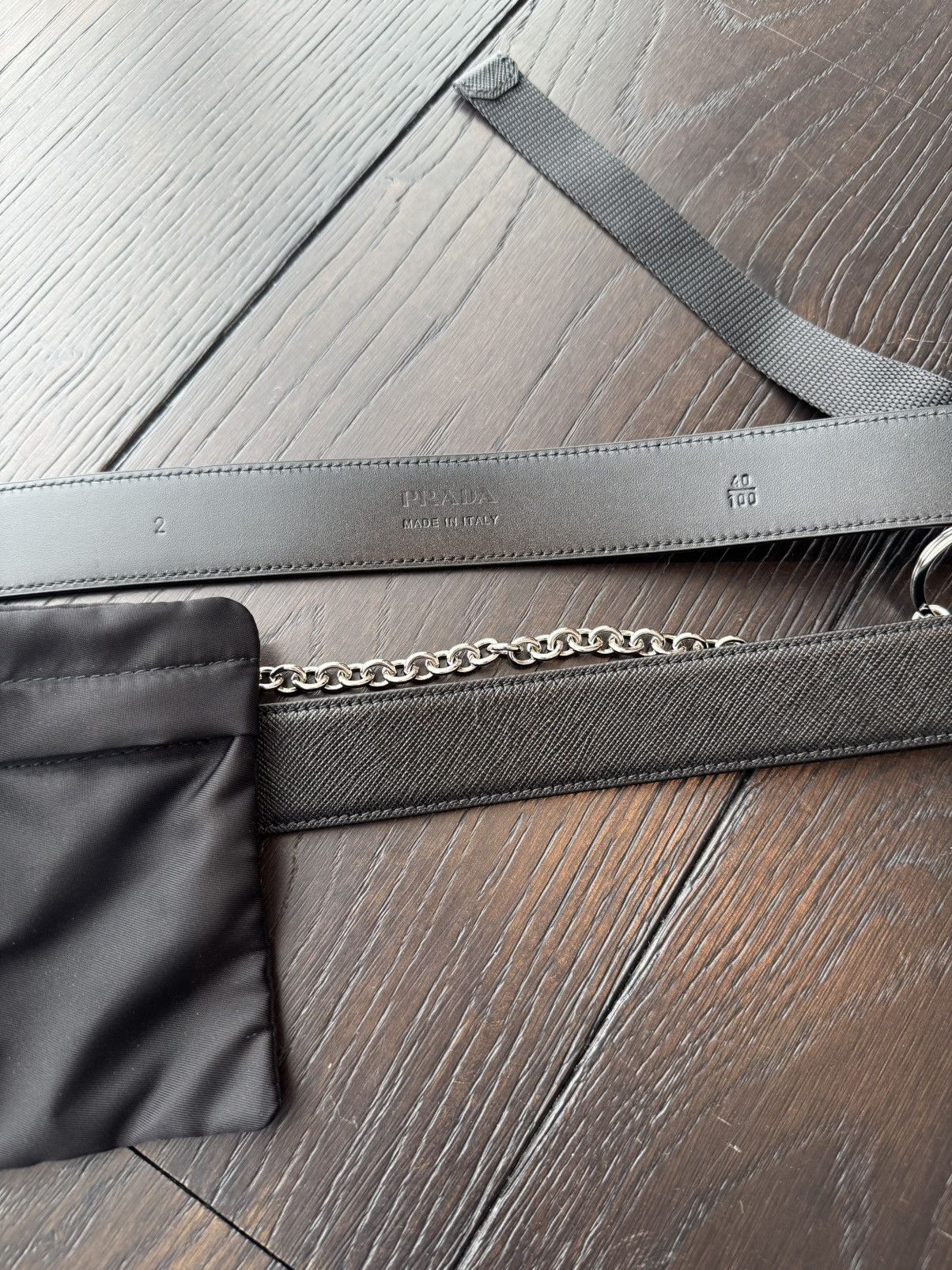 Prada Prada leather belt with 2 nylon pouches Size 40 - 2 Thumbnail