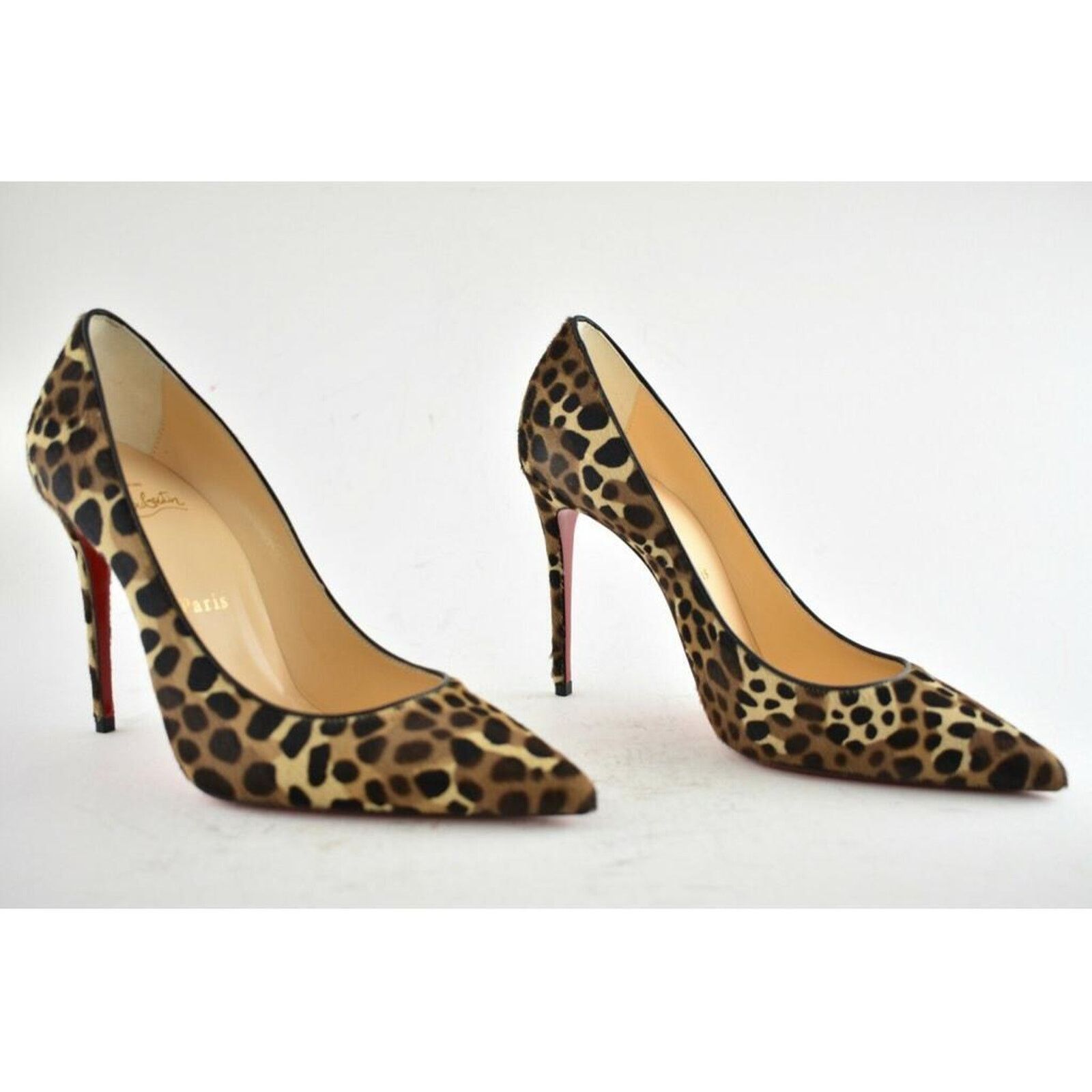 Christian Louboutin Kate 100 Pony Madagascar Leopard Black Brown Heel Pump 40 Size US 10 / IT 40 - 4 Thumbnail