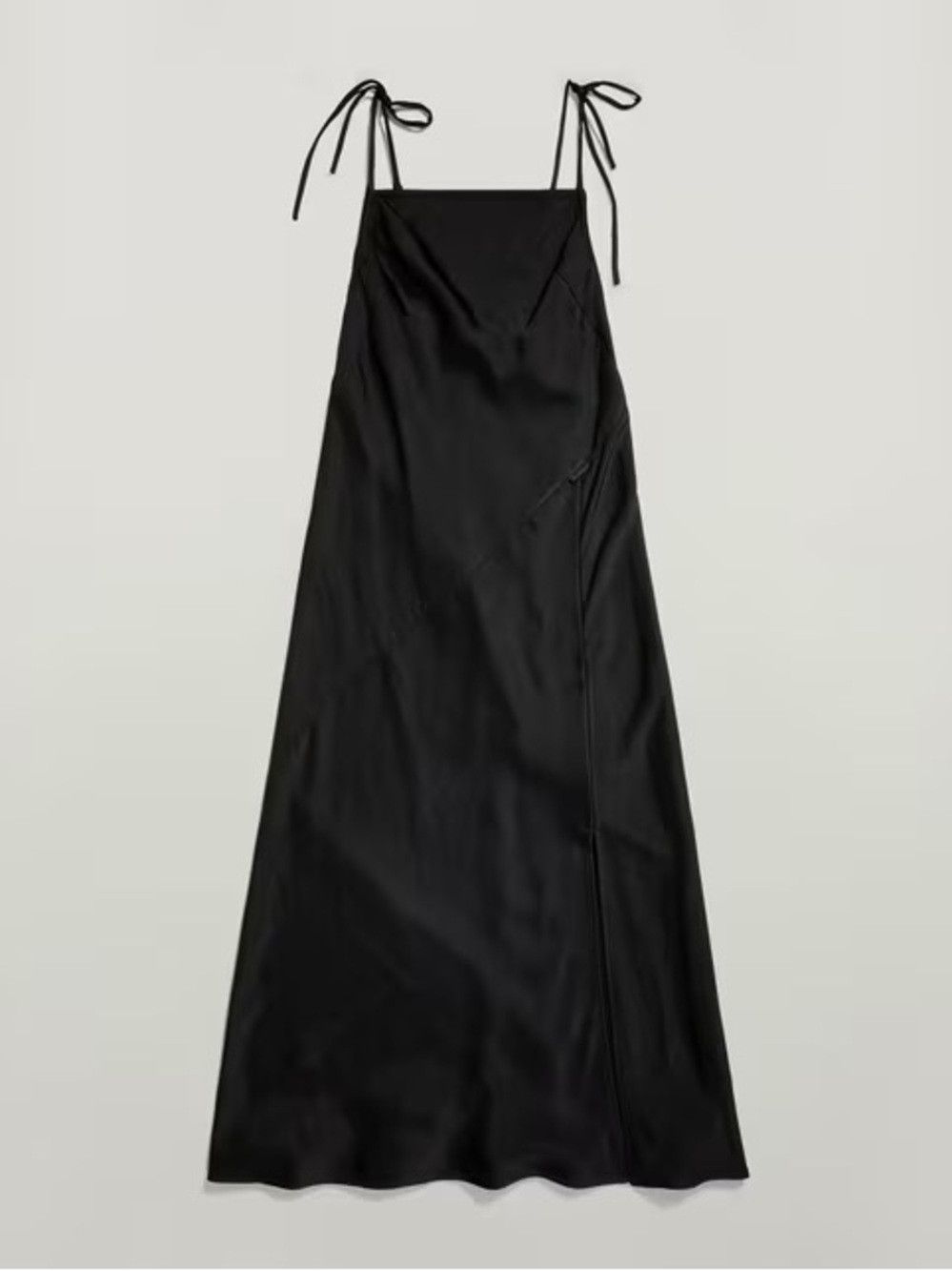 G-Star G-Star RAW Black Satin Slip Dress Midi Slit Adjustable Stra Size S / US 4 / IT 40 - 8 Thumbnail