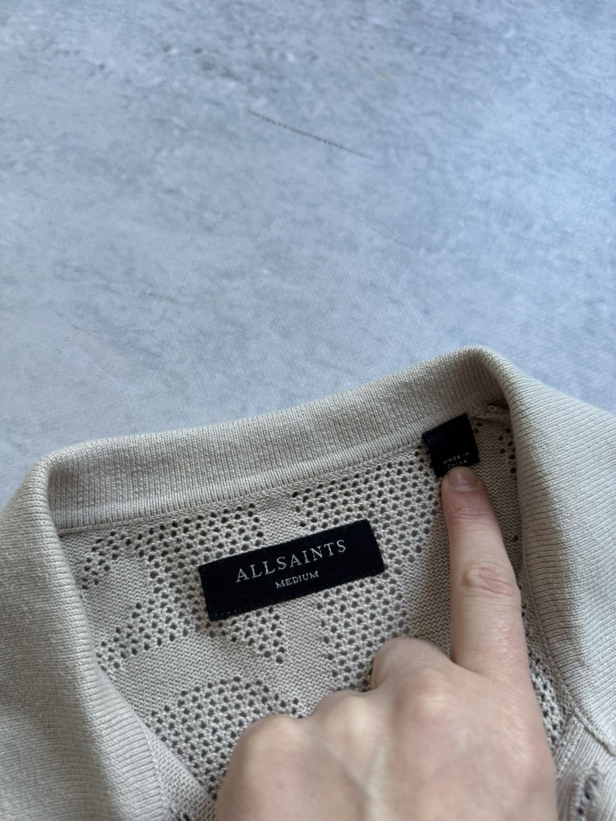 Allsaints × Designer Luxury AllSaints beige shirt mesh Size US M / EU 48-50 / 2 - 4 Thumbnail