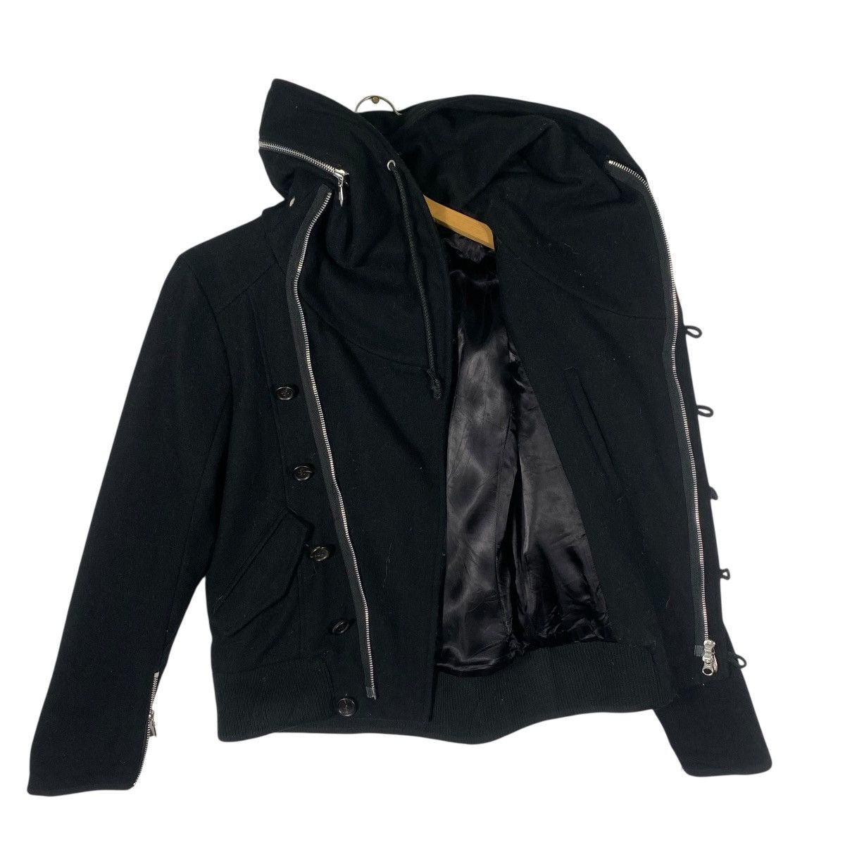 Japanese Brand The Twelve Harajuku Gothic Hoodie Wool Zipper Button Jacket Size L / US 10 / IT 46 - 6 Thumbnail