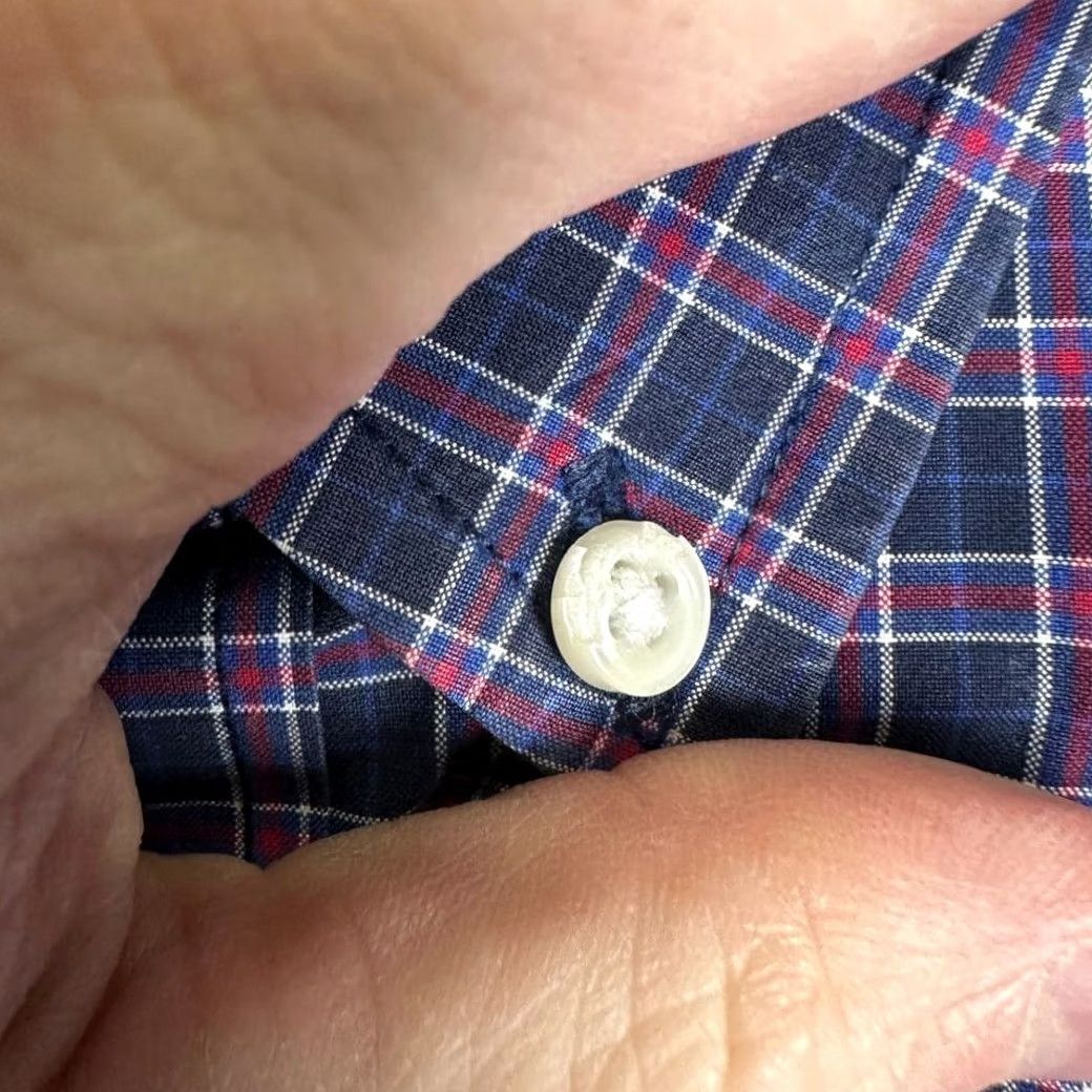Vintage J Crew Button Down Shirt Mens Medium Blue Red Plaid Long Sleeve Pocket Cotton Size US M / EU 48-50 / 2 - 7 Thumbnail