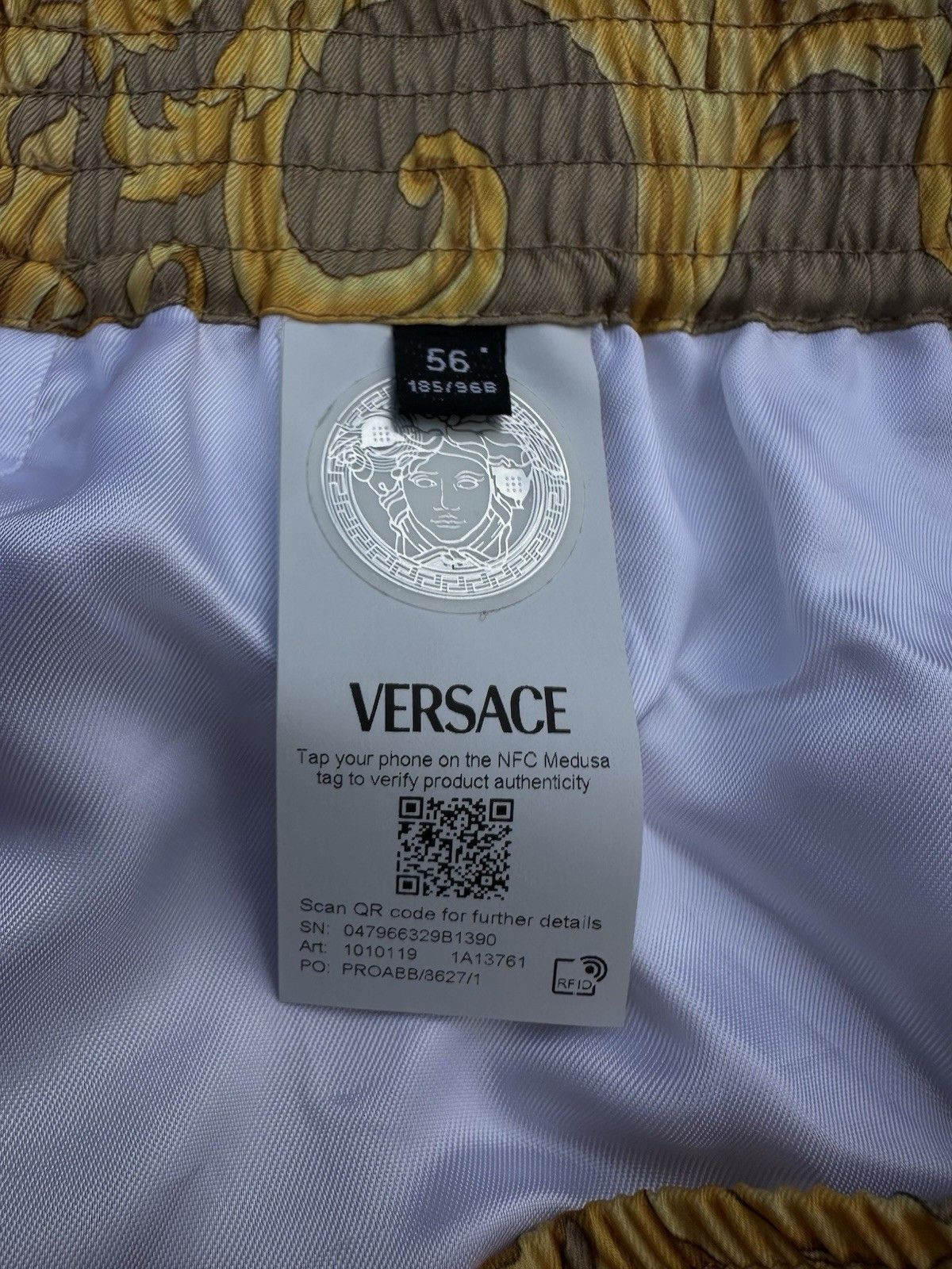 Versace Versace Brown Shorts With Gold Vines All Around Retail $112 Size US 36 / EU 52 - 3 Thumbnail