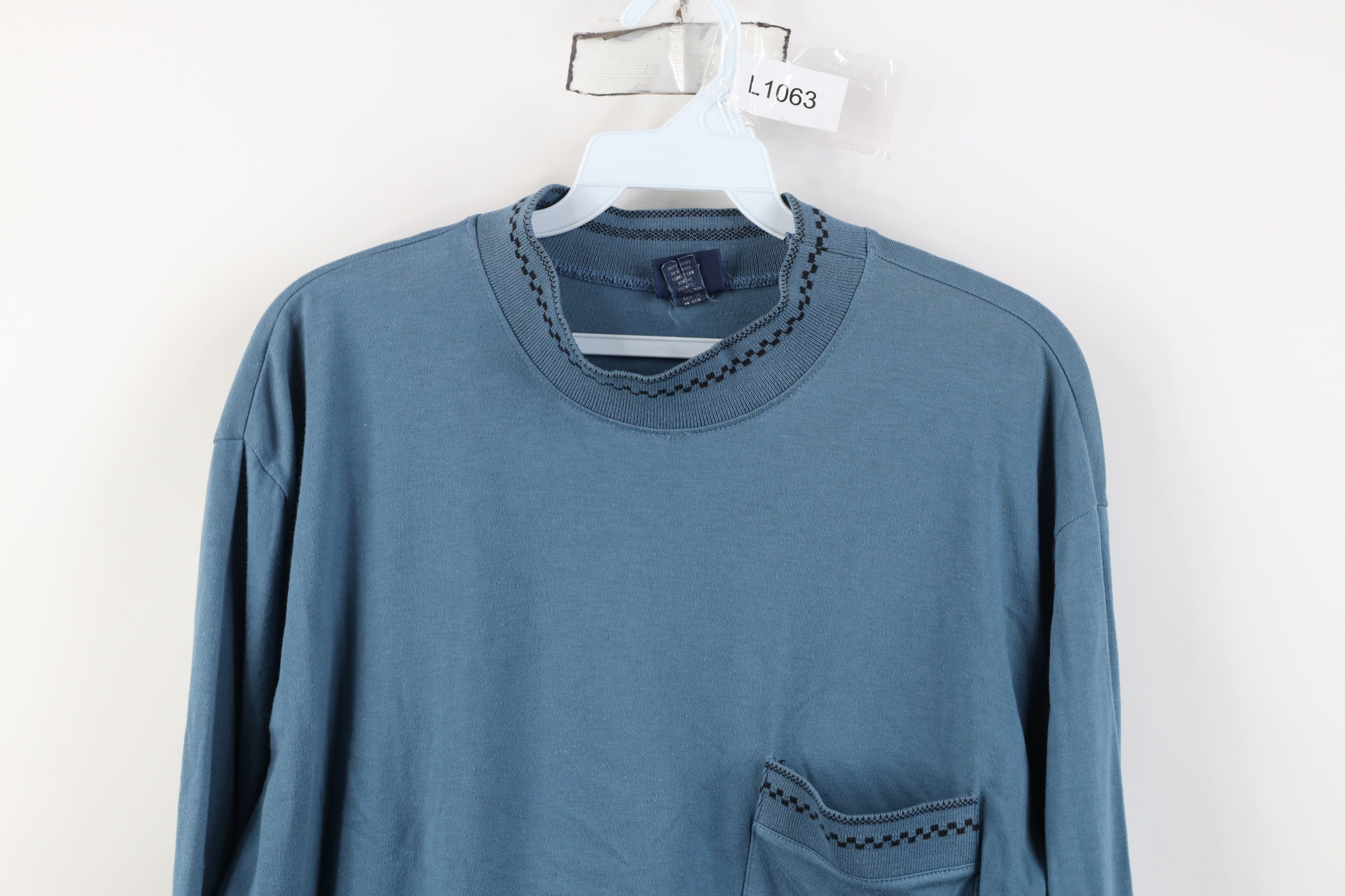 Vintage Vintage 90s Streetwear Mock Neck Long Sleeve T-Shirt USA Size US XL / EU 56 / 4 - 2 Thumbnail