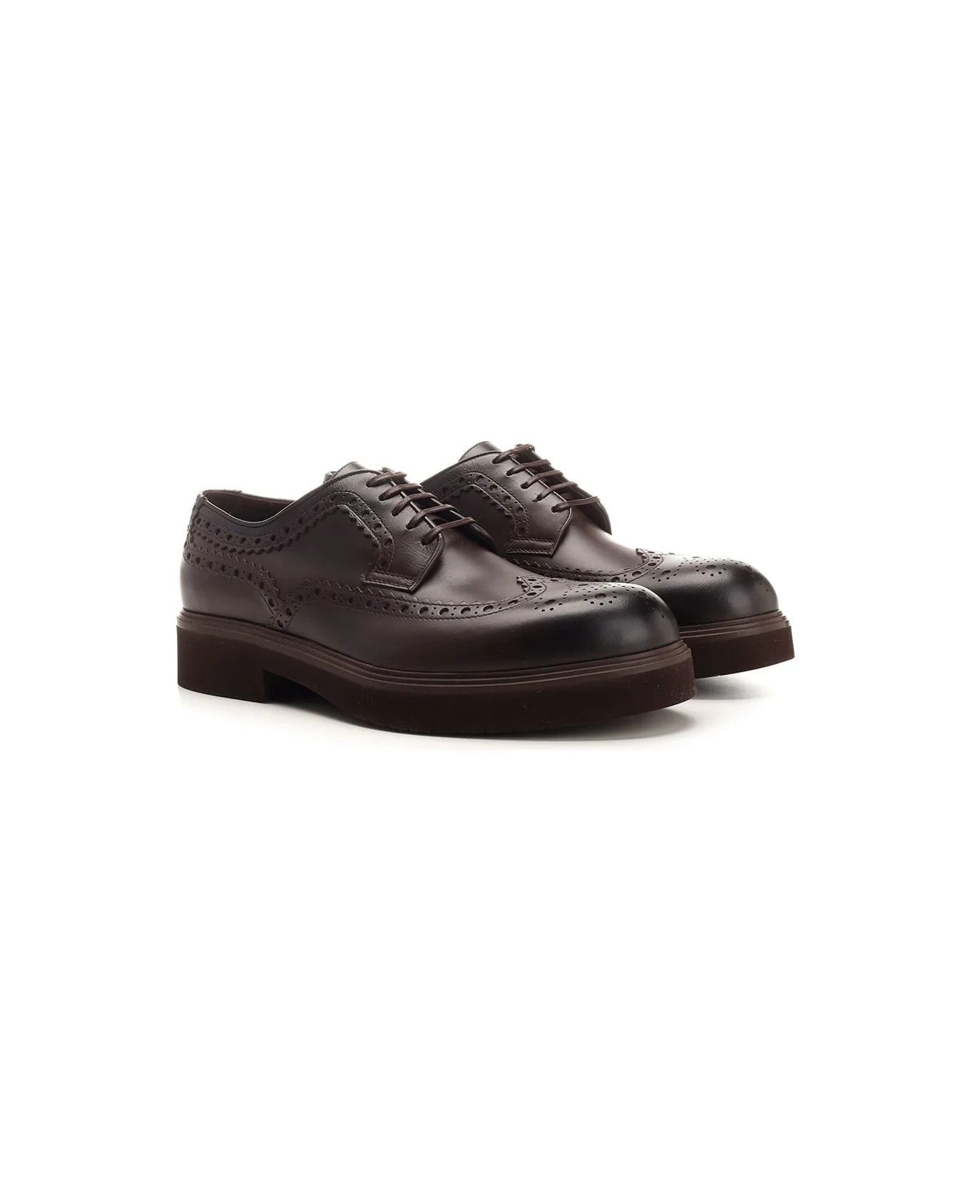 Salvatore Ferragamo o1s1rm0725 Derby Shoes in Dark Brown Size US 7 / EU 40 - 2 Thumbnail