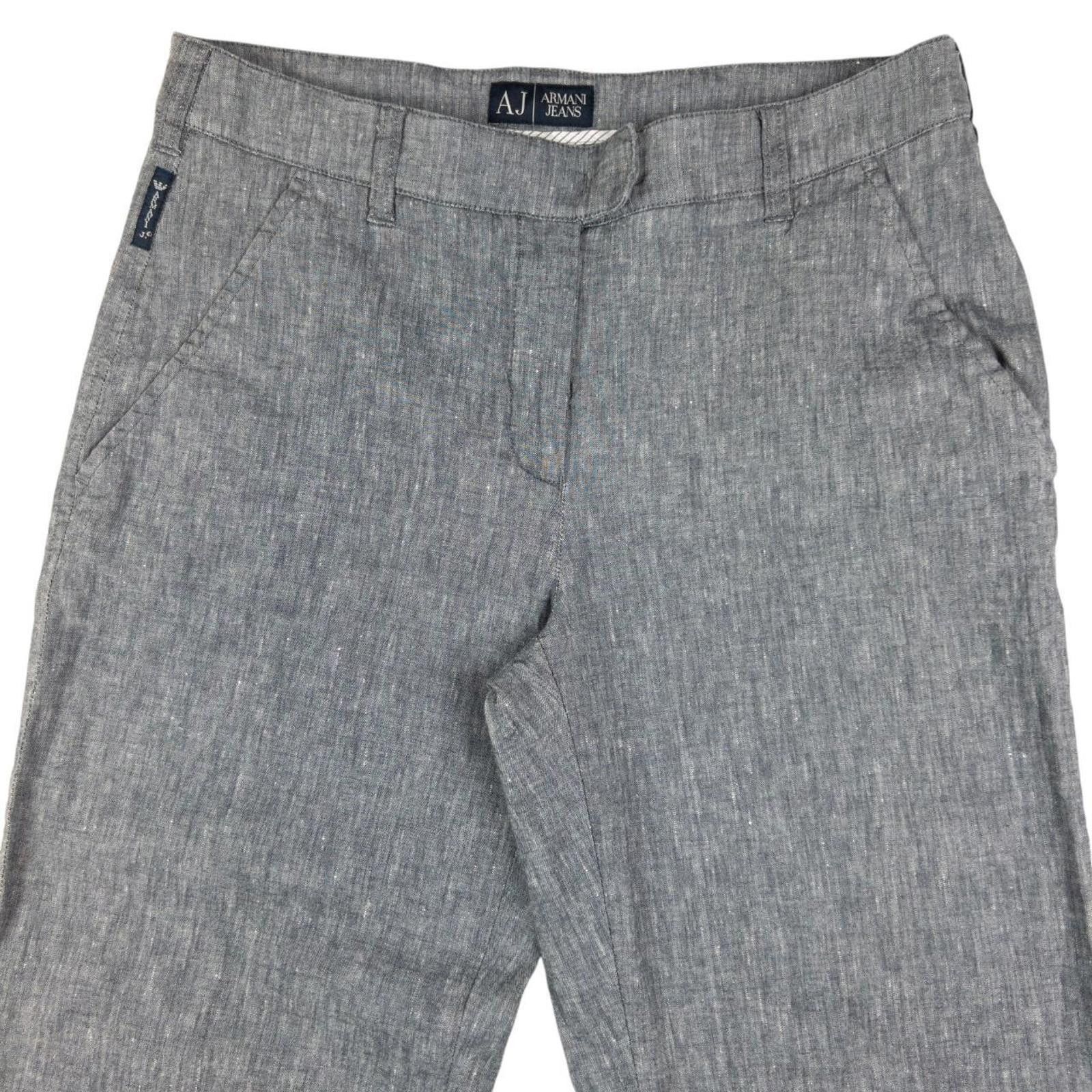 Designer Vintage Armani Jeans Lightweight Linen Trousers Size W30 Size US 30 / EU 46 - 4 Thumbnail
