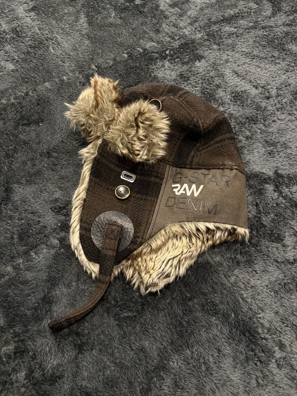 G-Star RARE Faux Fur Y2K Vintage G-Star Hat Ushanka Size ONE SIZE - 1 Thumbnail