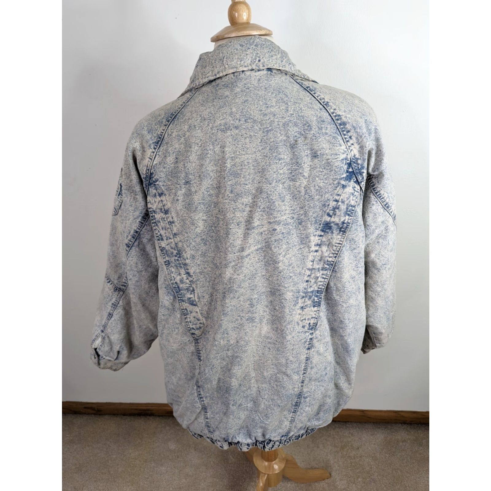 Denime VINTAGE Andy Johns Light Wash Long Denim Sherpa Lined Jacket Unisex Adults Large 80s Parka Relaxed Toggles Light blue Womens/Boys? Size L / US 10 / IT 46 - 4 Thumbnail