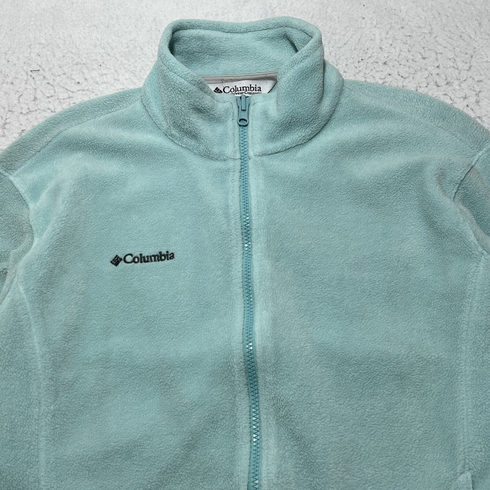 Columbia Columbia Full Zip Fleece Mock Neck Light Blue Sweatshirt Size L / US 10 / IT 46 - 2 Thumbnail