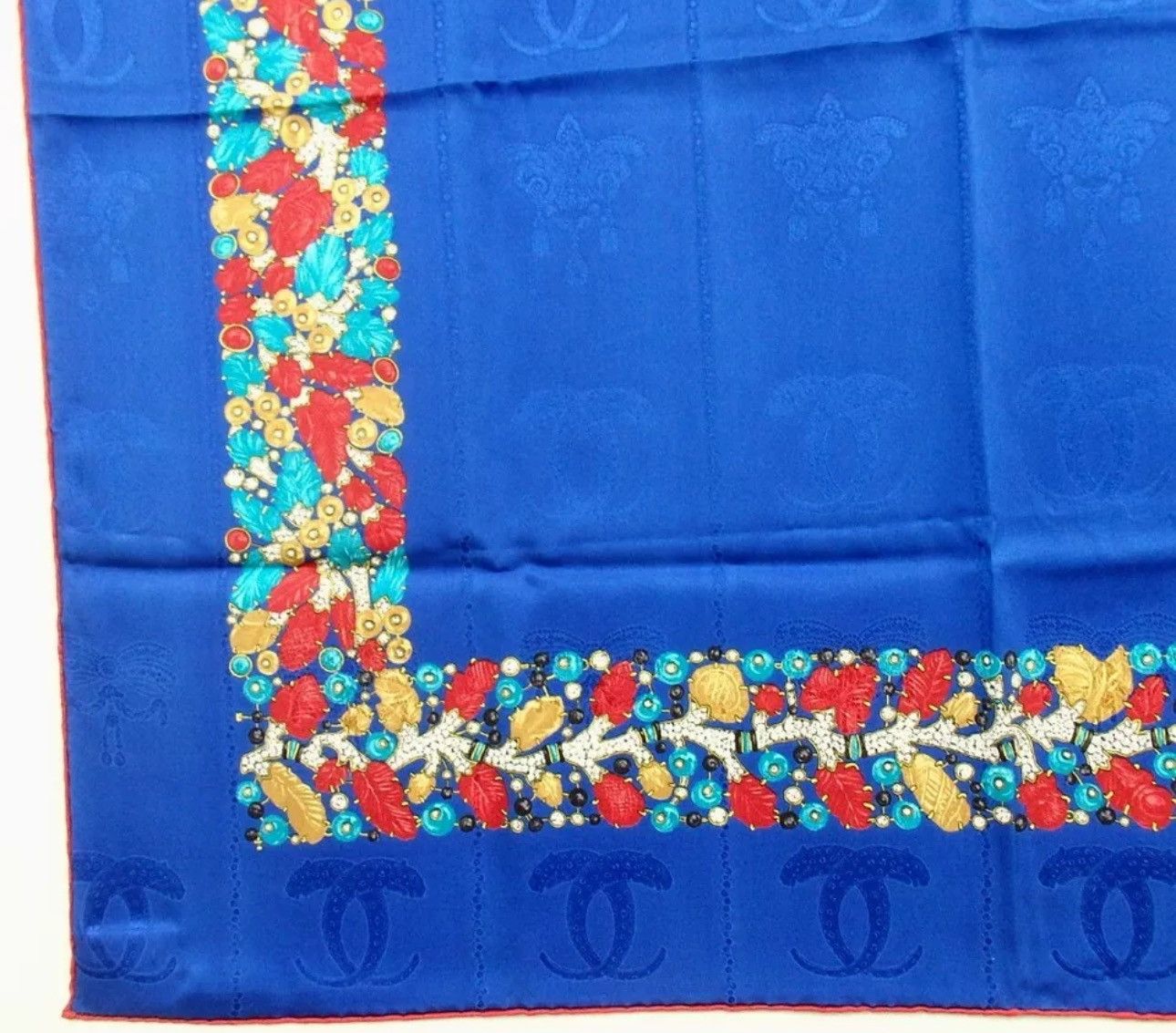 Cartier Cartier Blue Silk Scarf with Jewelry Motif handmade Chic Size ONE SIZE - 4 Thumbnail