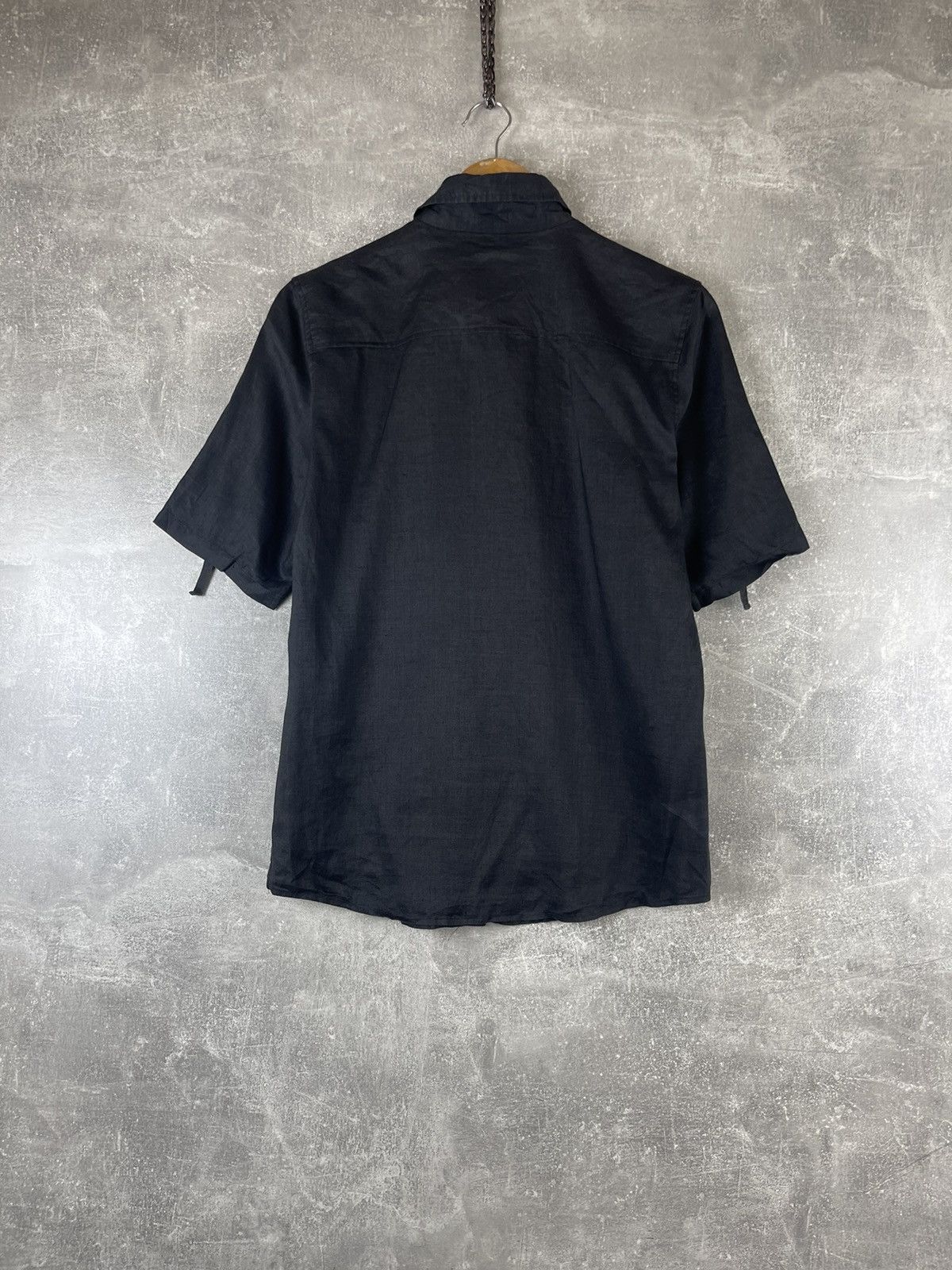Japanese Brand × Vintage Ato Keisuke Imazaki Black Linen Short Sleeve Utility Shirt Size US S / EU 44-46 / 1 - 7 Thumbnail