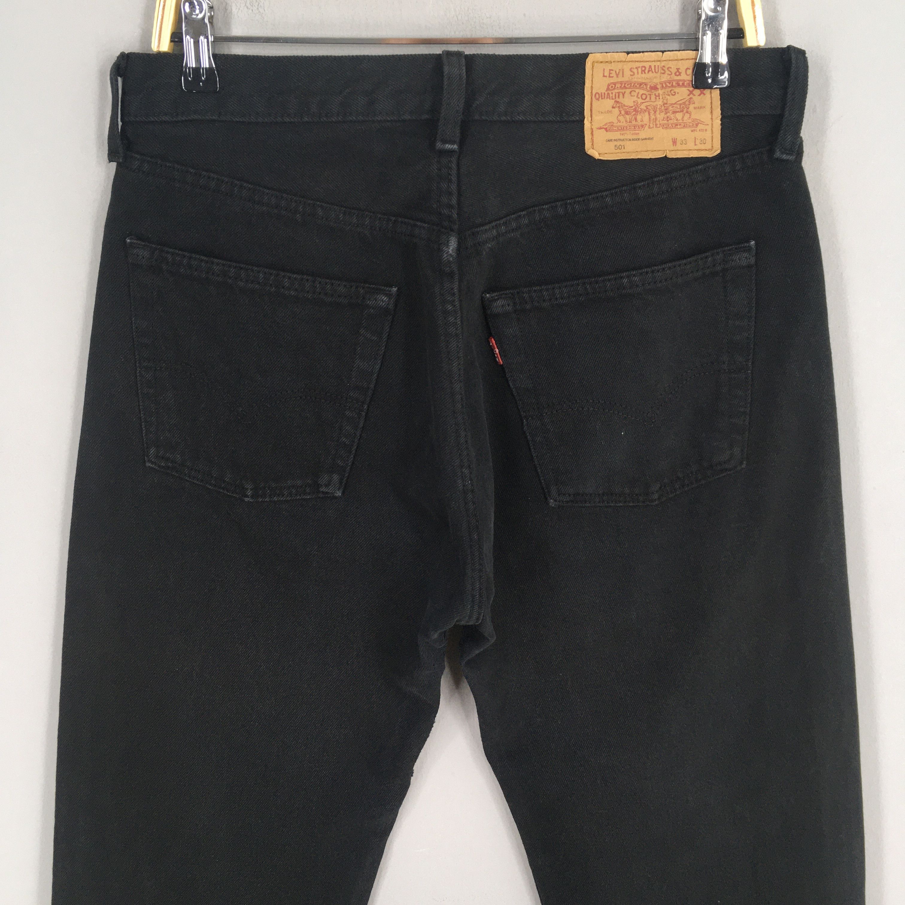 Levi's Size 30x29.5 Vintage 90s Levi's 501 Black Jeans S341 Size US 30 / EU 46 - 9 Thumbnail