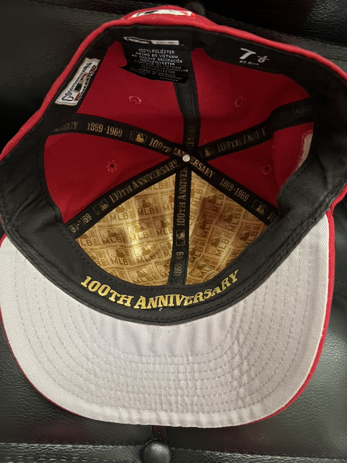 New Era Cincinnati Reds 100th Anniversary Fitted Hat 7 1/8" Size ONE SIZE - 8 Thumbnail