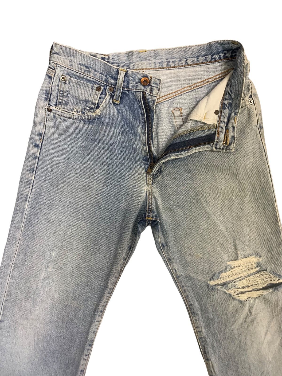 Edwin × Margaret Howell × Vintage Vintage Edwin Blue Mud Wash Distress Jeans Size US 28 / EU 44 - 3 Thumbnail