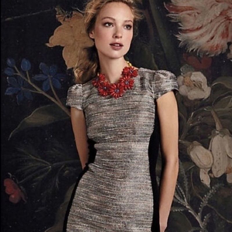 Anthropologie Moulinette Soeurs Grisaille Metallic Tweed Sheath Dress 4 Size S / US 4 / IT 40 - 2 Thumbnail