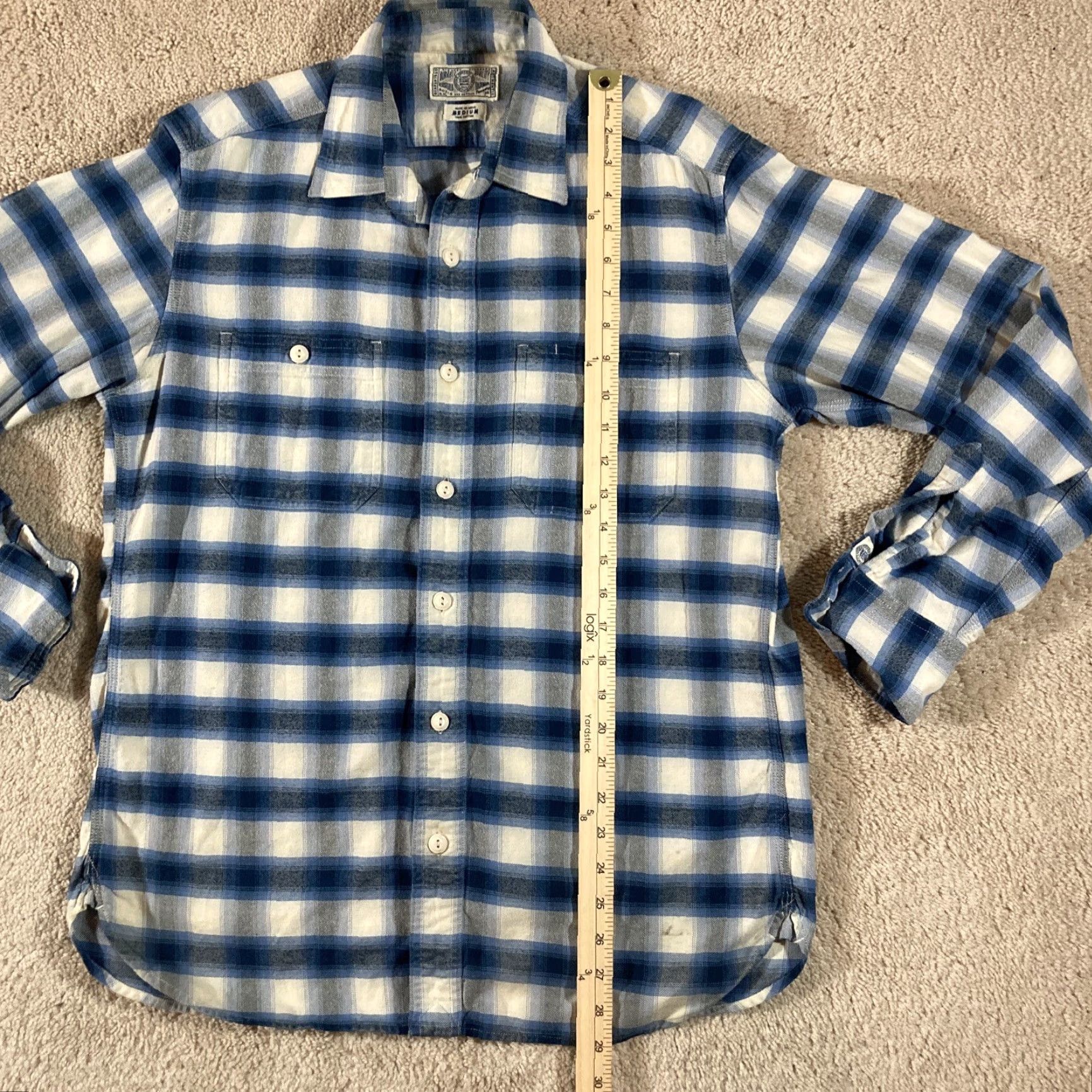 Lucky Brand Lucky Brand Shirt Mens Medium Button-Up Blue White Plaid Shirt Size US M / EU 48-50 / 2 - 4 Thumbnail