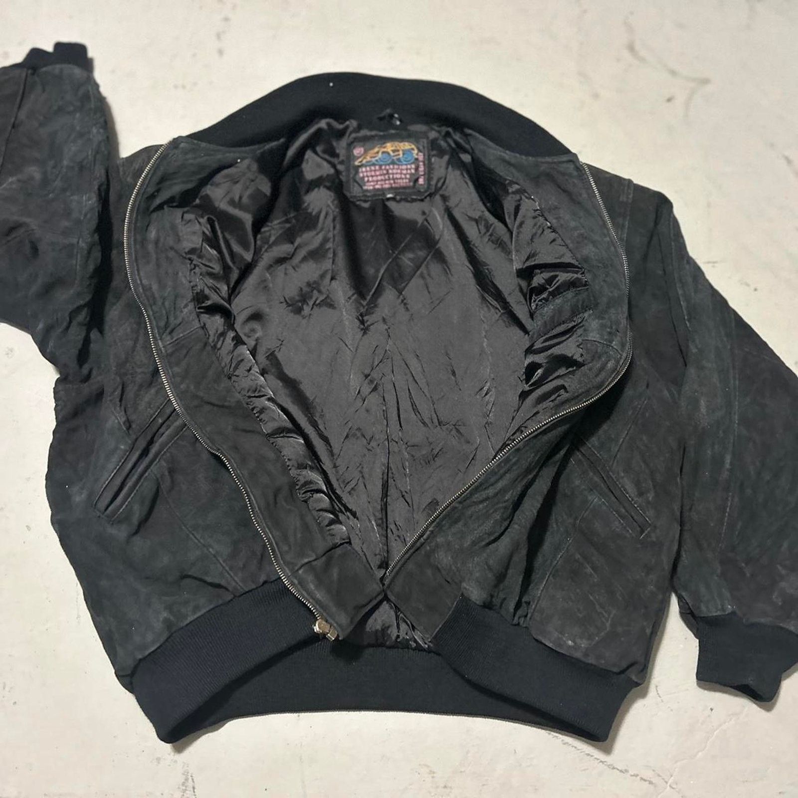 Planet Hollywood **Vintage Planet Hollywood Black Suede Leather Bomber Jacket Size US XL / EU 56 / 4 - 6 Thumbnail