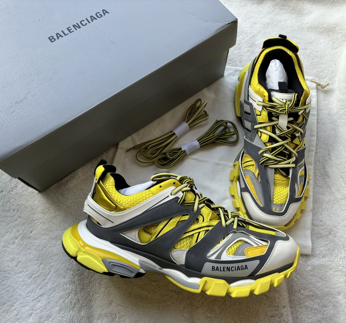 Balenciaga Balenciaga Yellow/GreyWhite Track Sneakers | Grailed