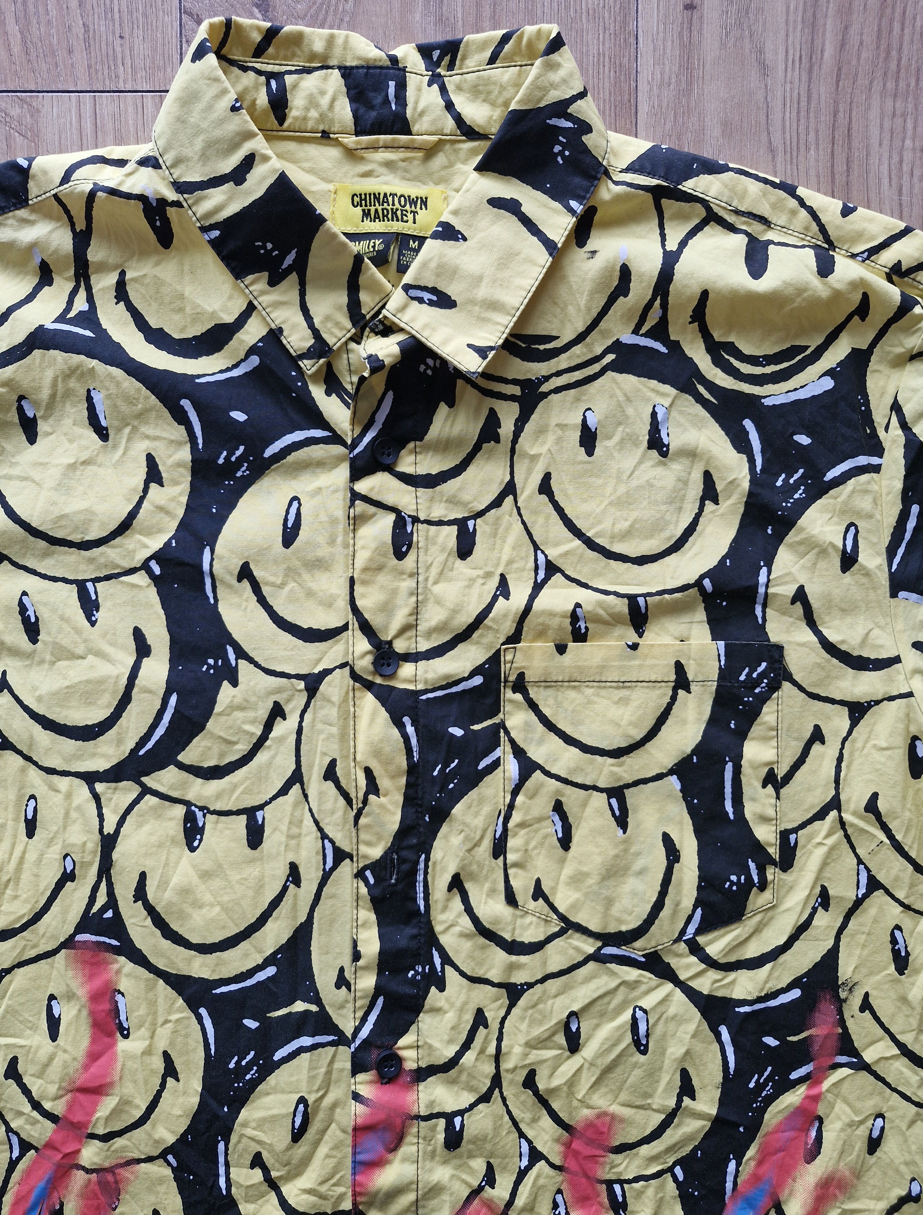 Market Men's Chinatown Market Smiley Flame Button Up shirt Size US M / EU 48-50 / 2 - 5 Thumbnail